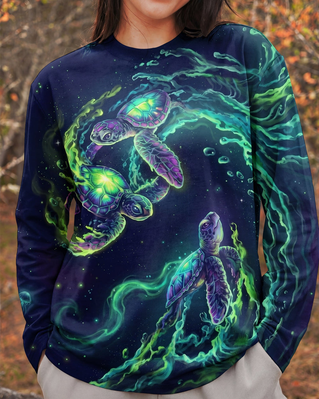 THREE TURTLES OF THE COSMIC TIDE ALL OVER PRINT - TLHN1707263