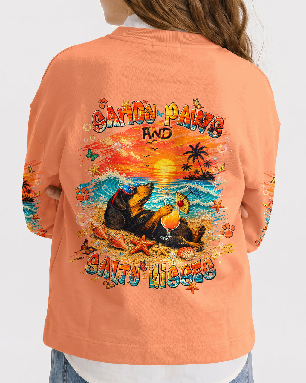 SANDY PAWS AND SALTY KISSES DACHSHUND DOG KIDS ALL OVER PRINT - TLNT2205264