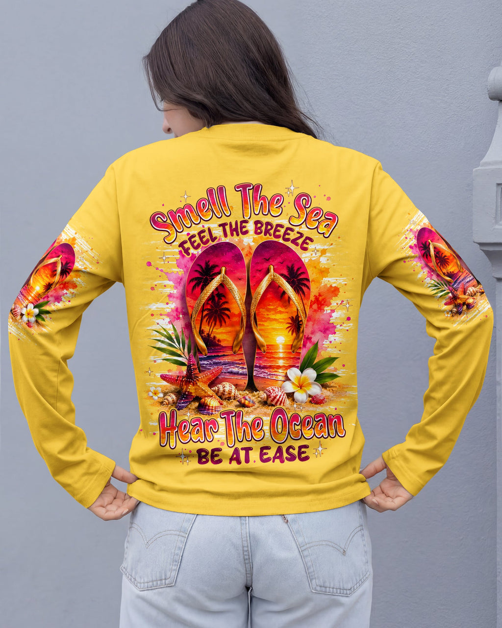SMELL THE SEA FEEL THE BREEZE FLIP FLOPS ALL OVER PRINT - TYPQ0207262