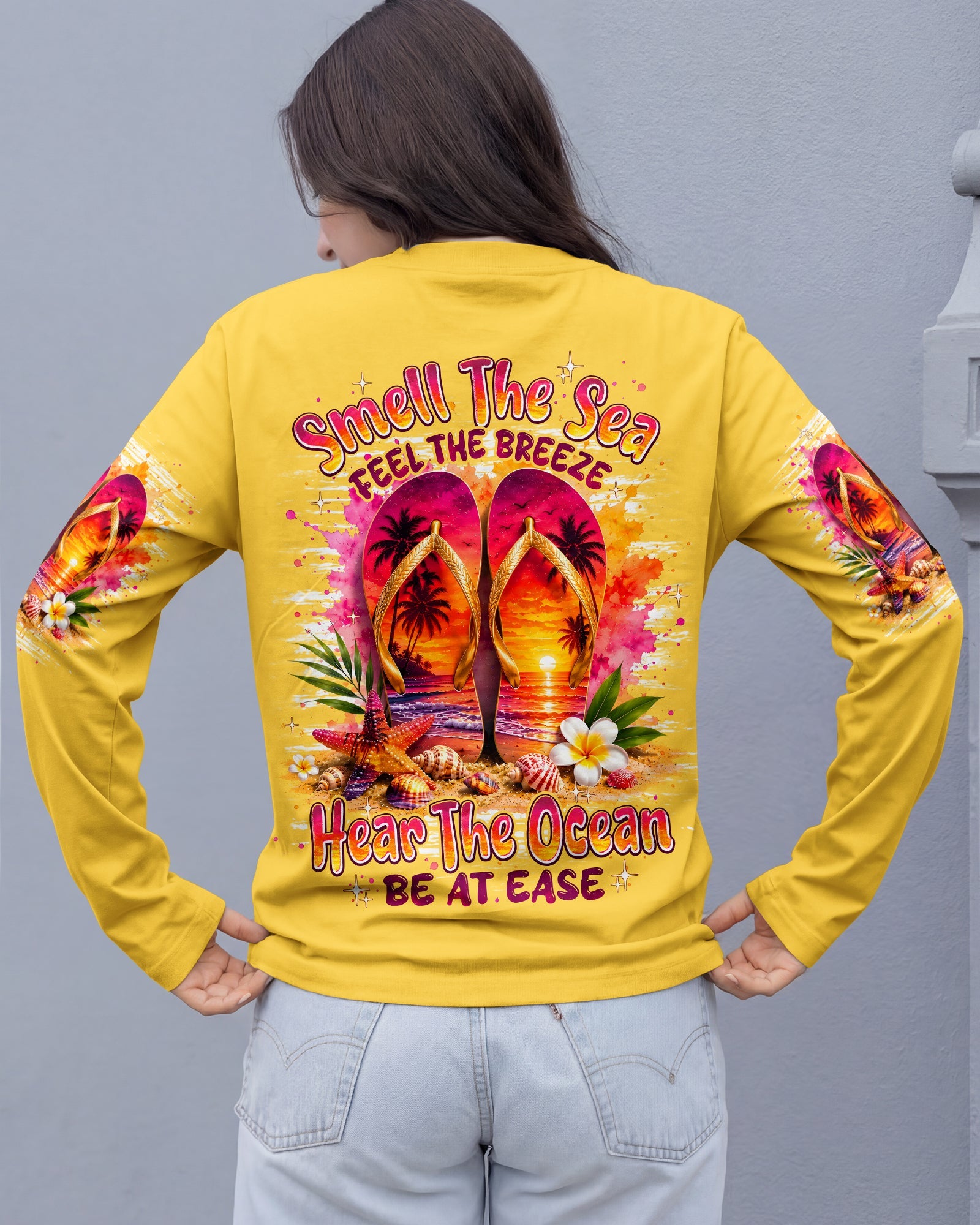 SMELL THE SEA FEEL THE BREEZE FLIP FLOPS ALL OVER PRINT - TYPQ0207262
