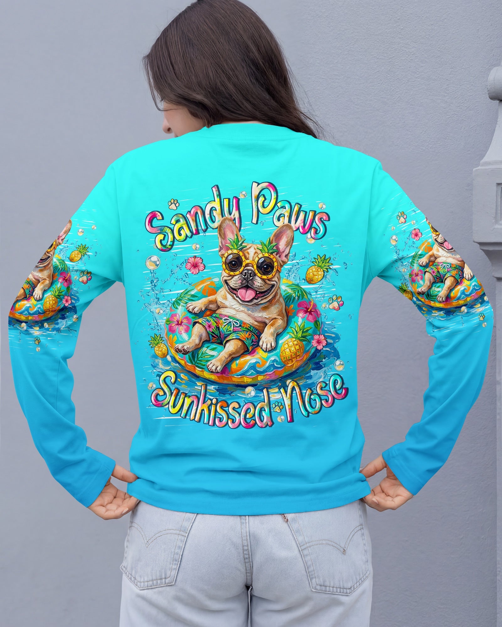 SANDY PAWS SUNKISSED NOSE FRENCH BULLDOG ALL OVER PRINT - TLHN0505261