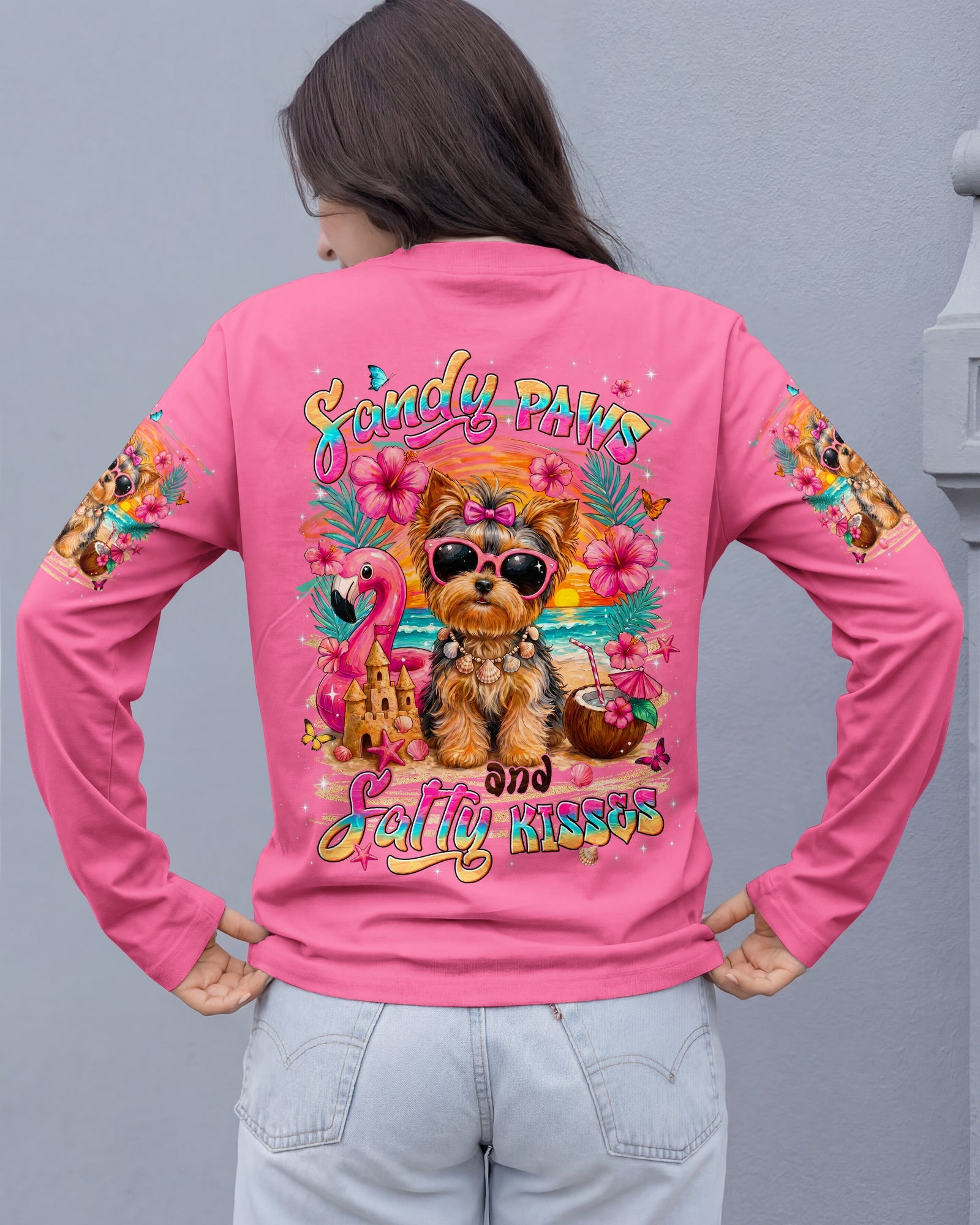 SANDY PAWS AND SALTY KISSES YORKSHIRE TERRIER DOG ALL OVER PRINT - TYLN2605261