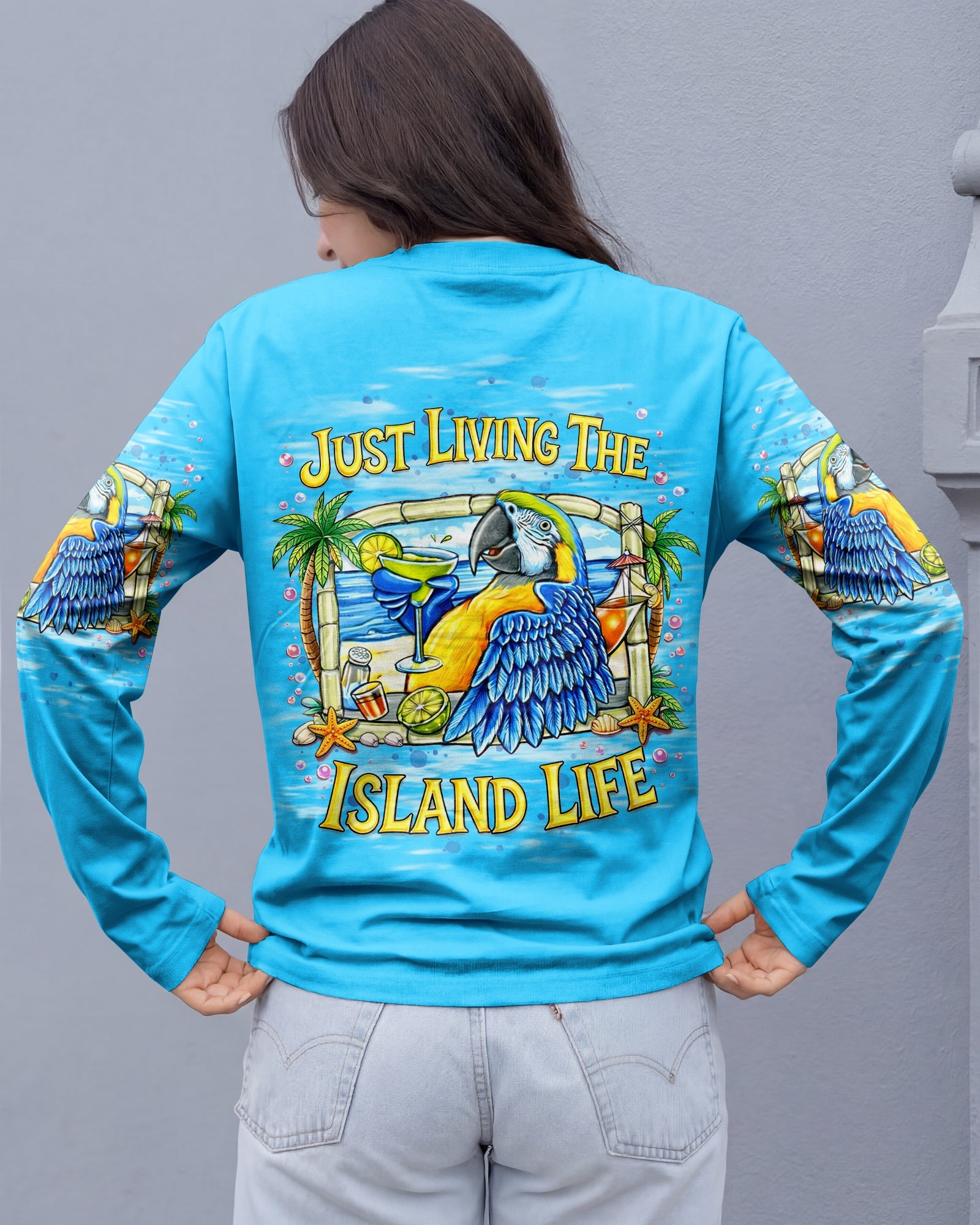 JUST LIVING THE ISLAND LIFE PARROT ALL OVER PRINT  - TLNT1205262