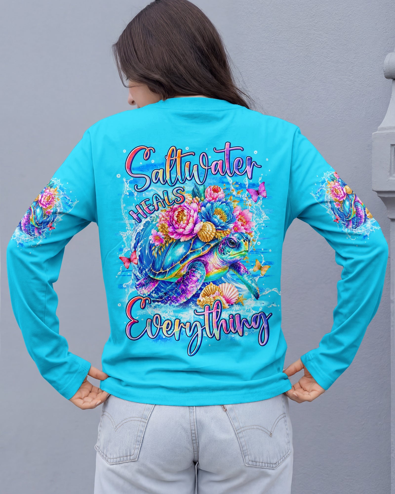 SALTWATER HEALS EVERYTHING TURTLE ALL OVER PRINT - TYLN0506263