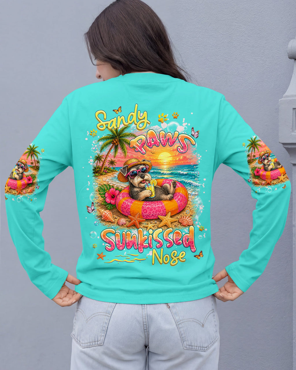 SANDY PAWS SUNKISSED NOSE SCHNAUZER DOG ALL OVER PRINT -  TLHG1905262