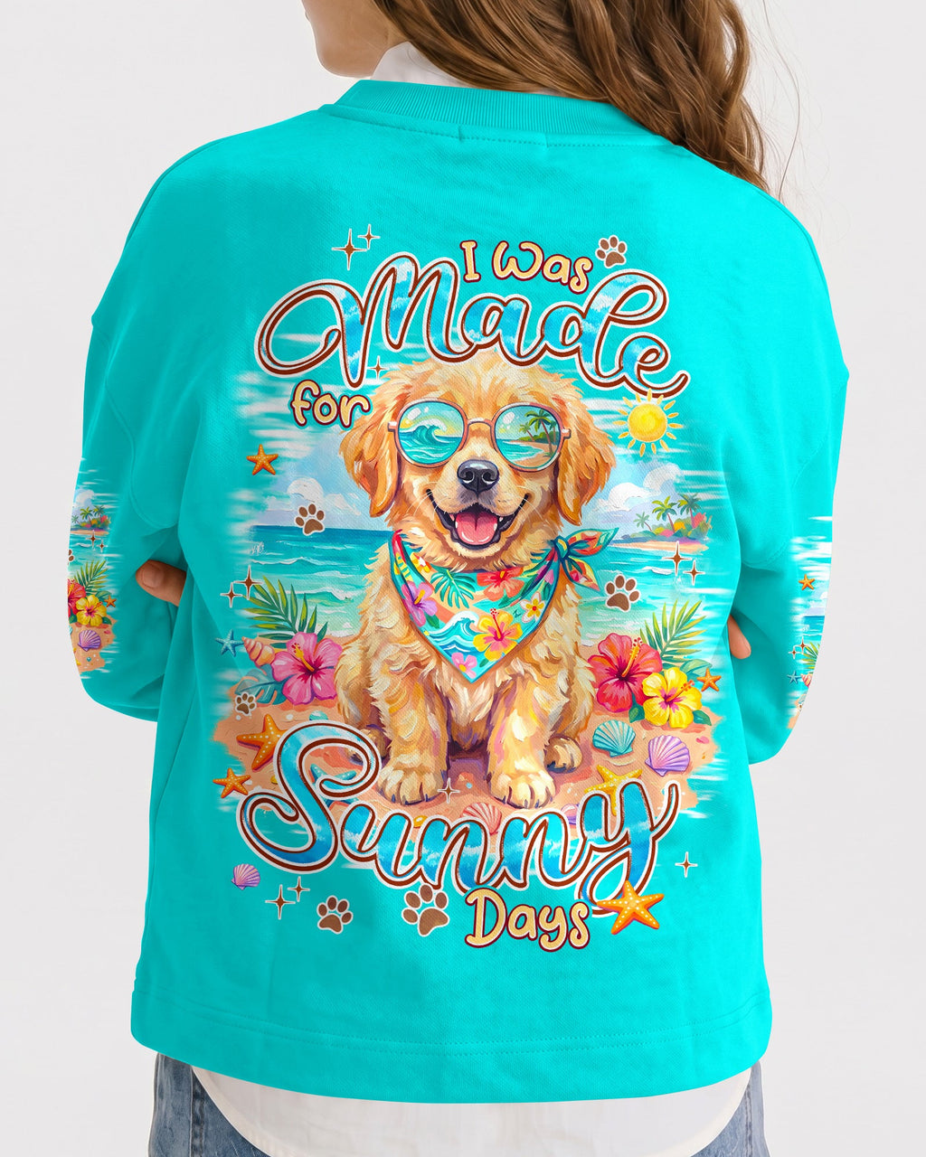I WAS MADE FOR SUNNY DAYS GOLDEN RETRIEVER DOG KIDS ALL OVER PRINT - TYPQ0406263