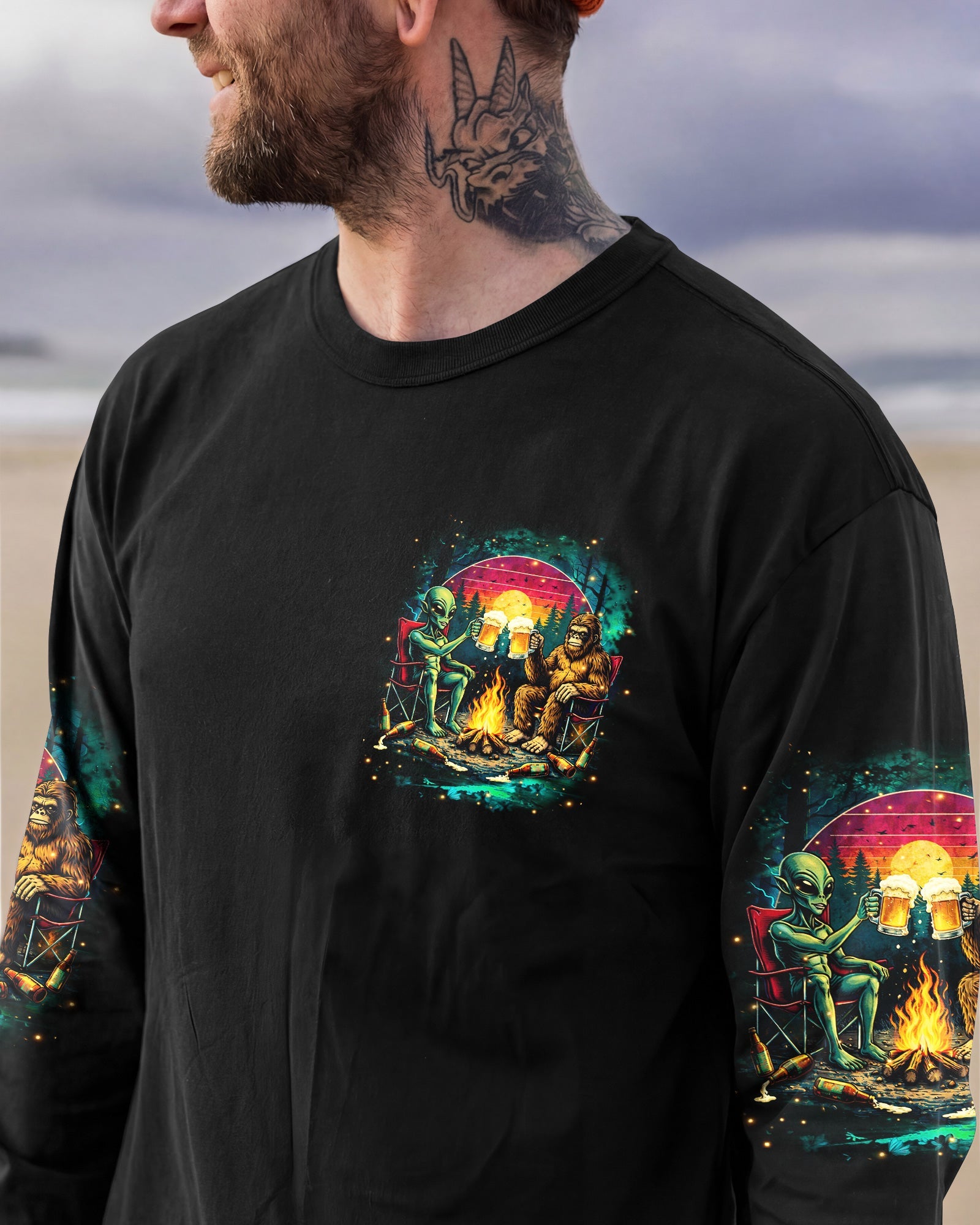 CAMPING CREW ALIEN BIGFOOT  ALL OVER PRINT - TLHN0604263