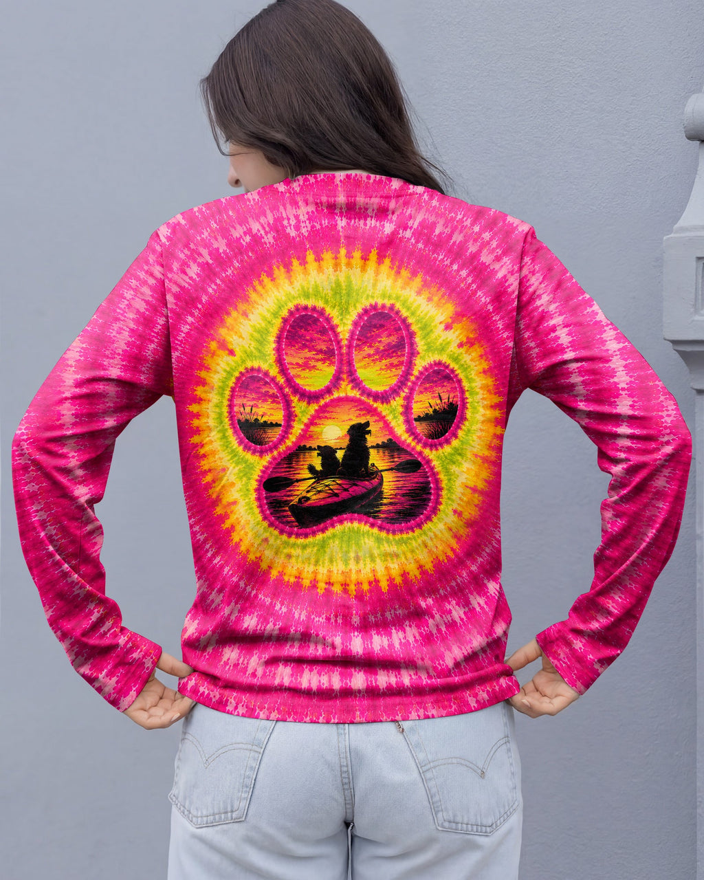 PAW PRINT KAYAK DOG SUNSET ALL OVER PRINT - TLNT0207265