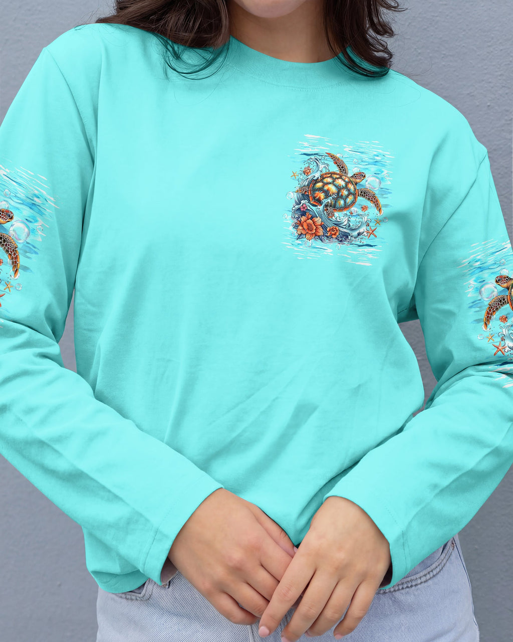 SMELL THE SEA FEEL THE BREEZE TURTLE  ALL OVER PRINT   - TLHG0406263