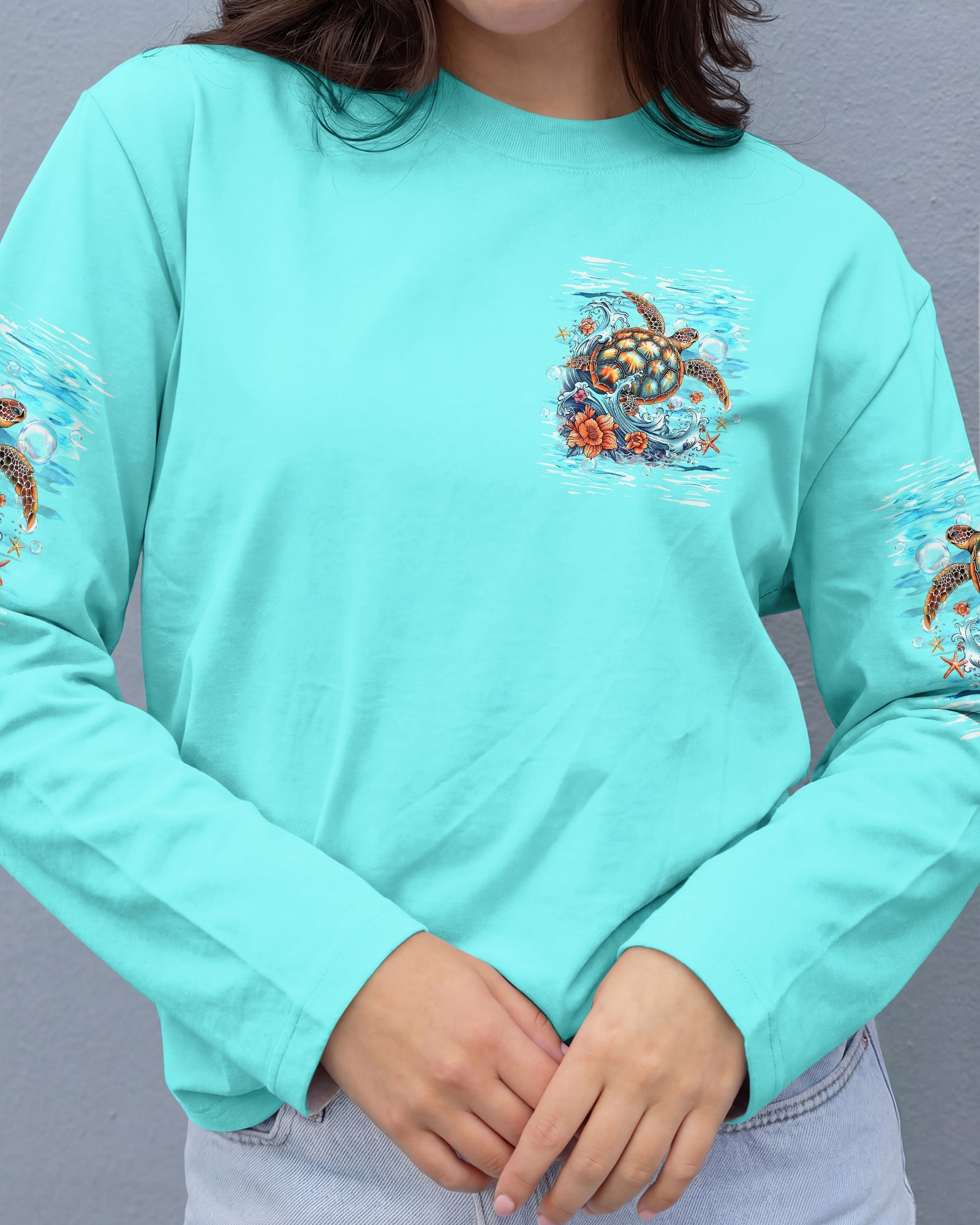 SMELL THE SEA FEEL THE BREEZE TURTLE  ALL OVER PRINT   - TLHG0406263