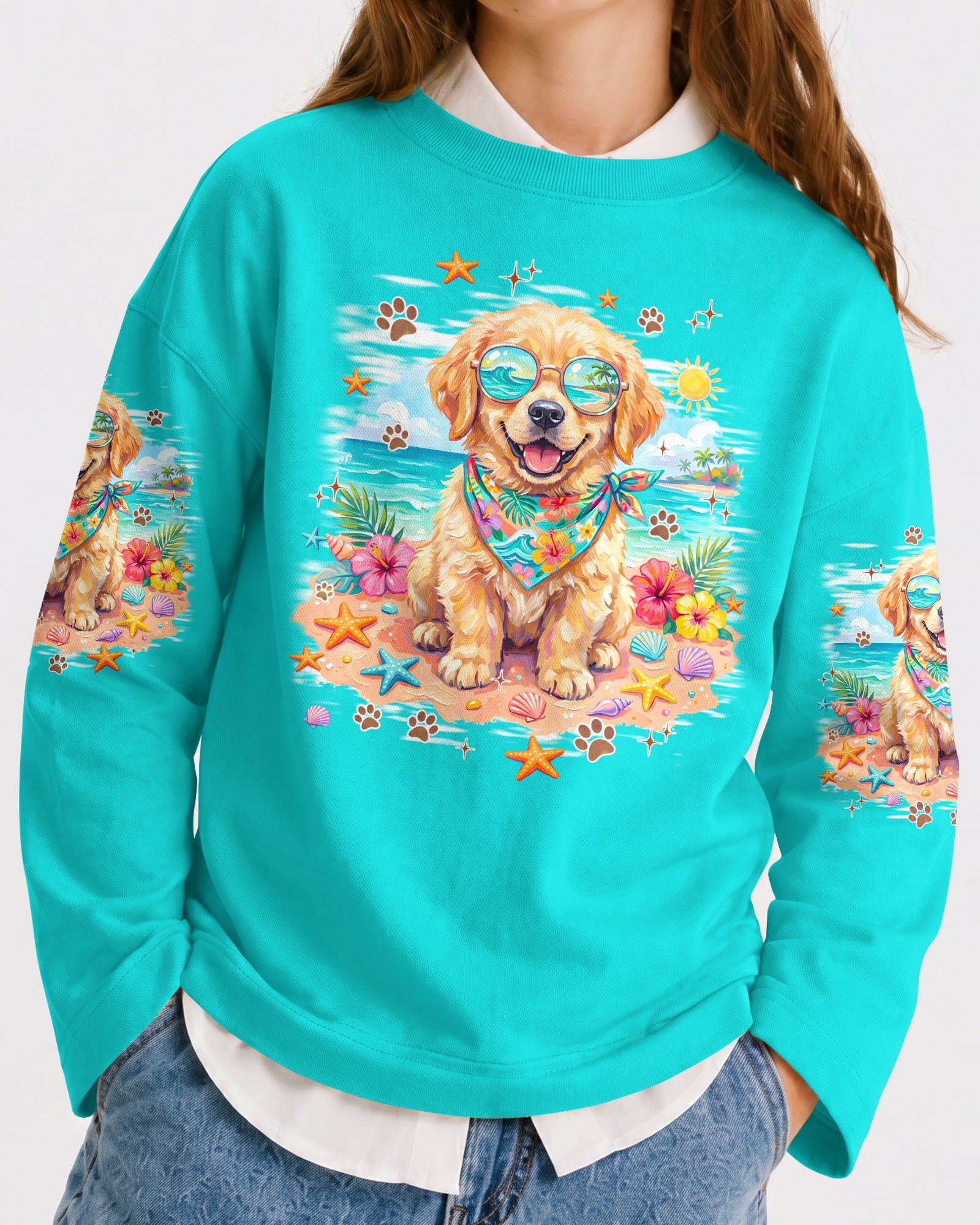 I WAS MADE FOR SUNNY DAYS GOLDEN RETRIEVER DOG KIDS ALL OVER PRINT - TYPQ0406263