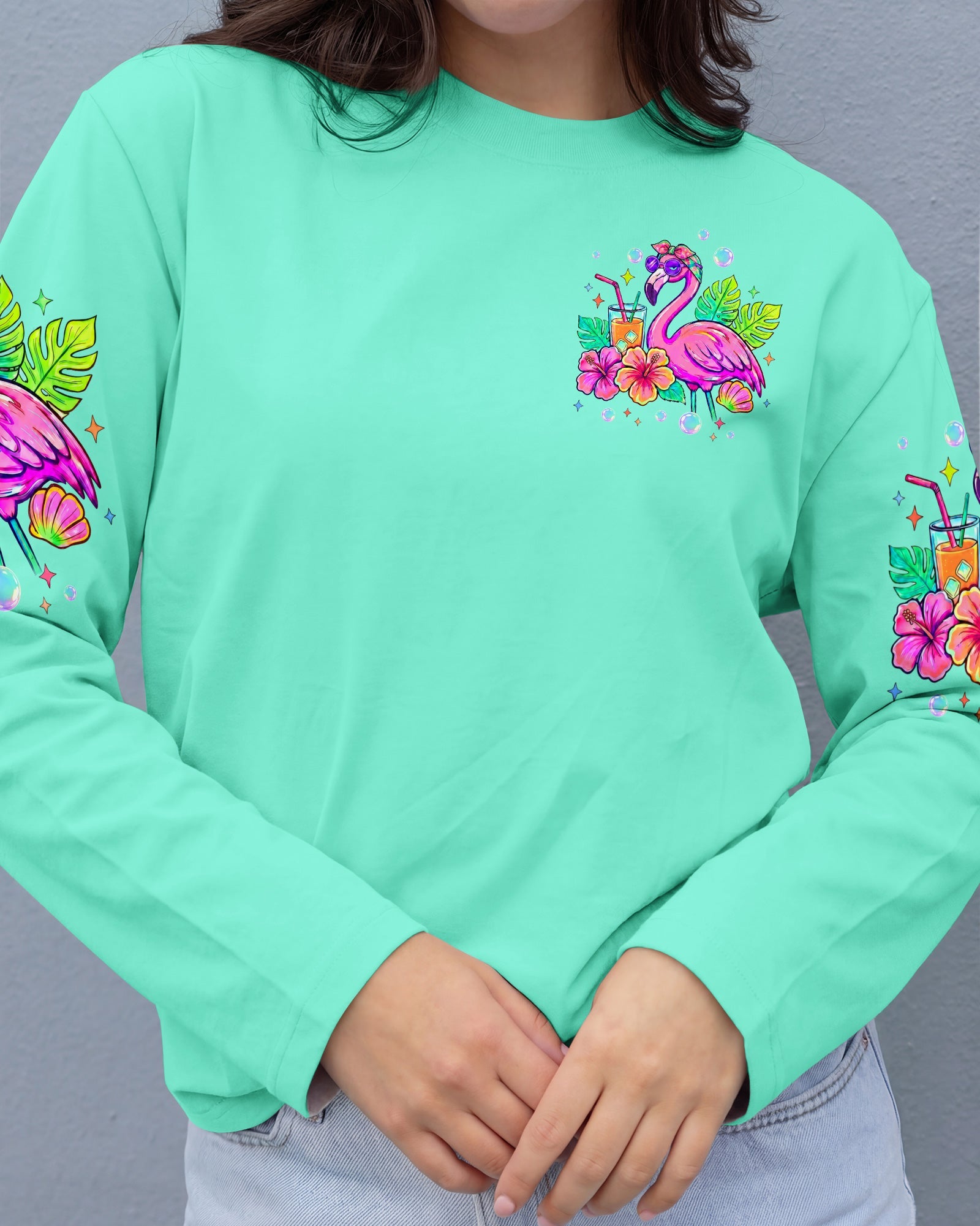 RESTING BEACH FACE FLAMINGO ALL OVER PRINT - TLTW1806264