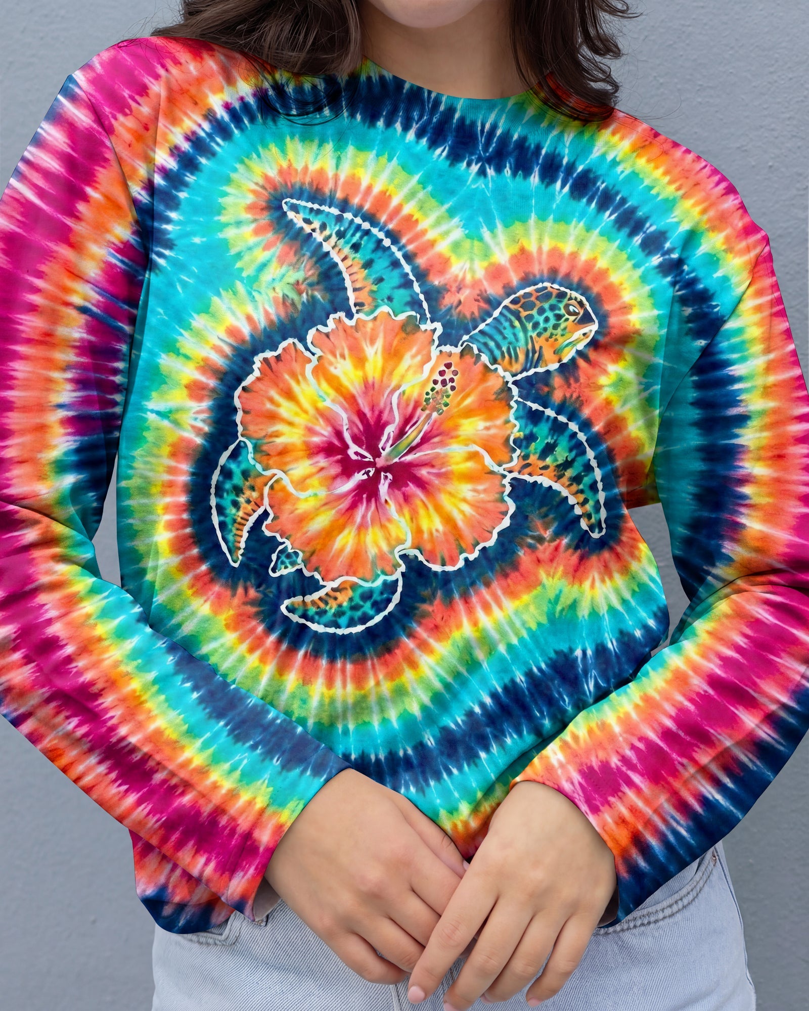 HIBISCUS SEA TURTLE SWIRL ALL OVER PRINT - TLHG1607262