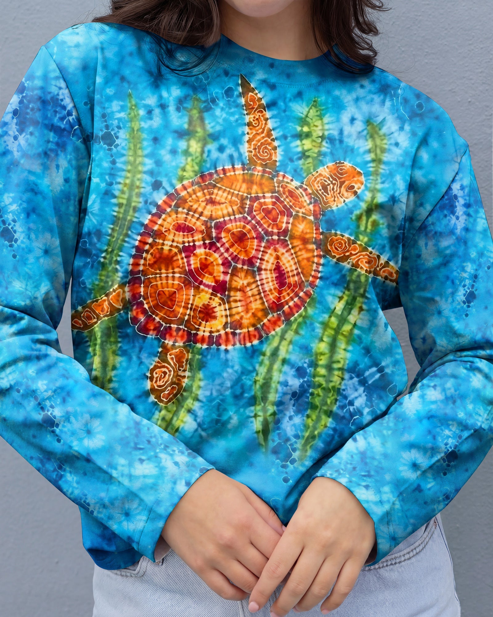 SEA TURTLE AND SEAWEED ALL OVER PRINT  - TLHG1604262