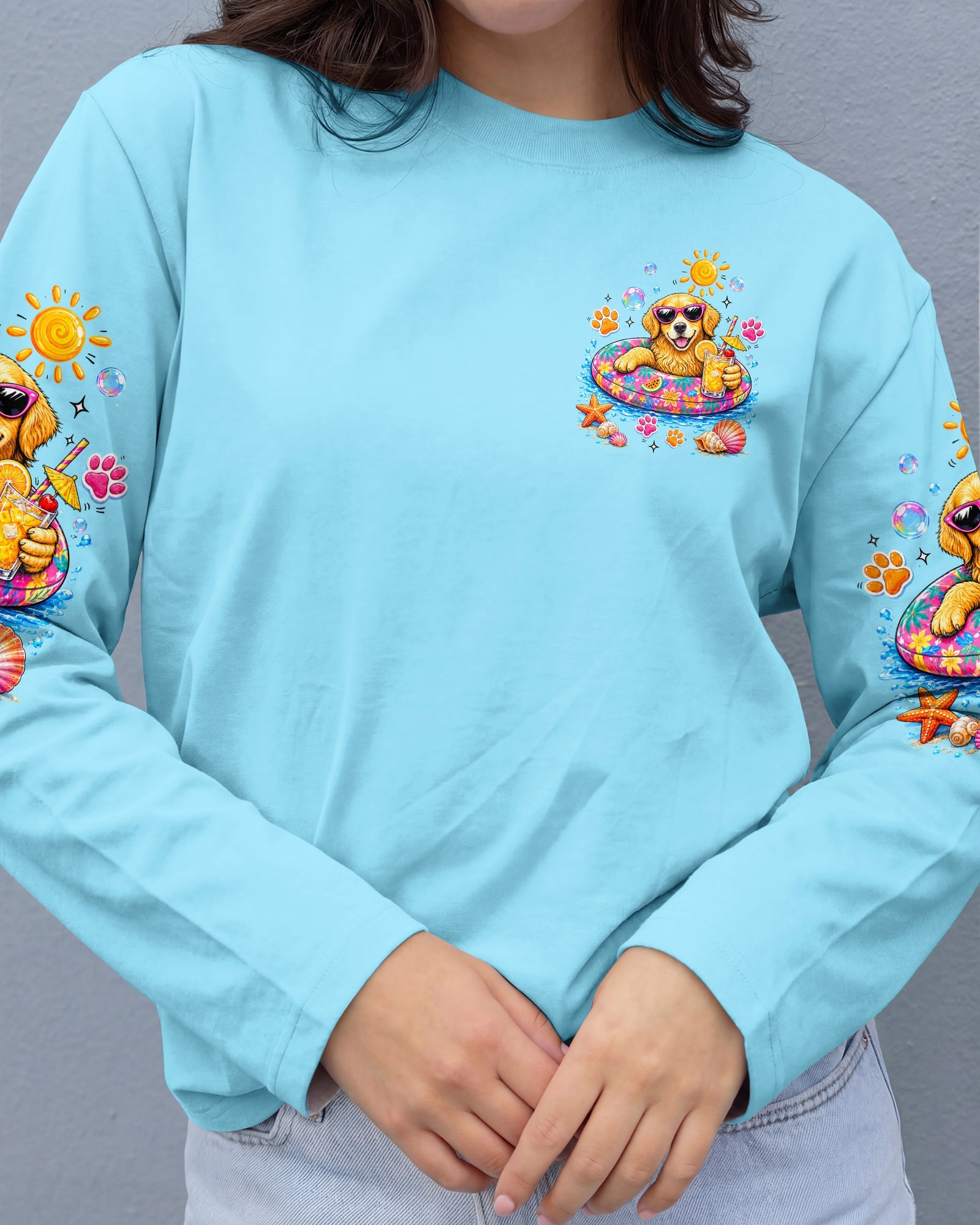 I WAS MADE FOR SUNNY DAYS GOLDEN RETRIEVER DOG ALL OVER PRINT   - TLTW0906261
