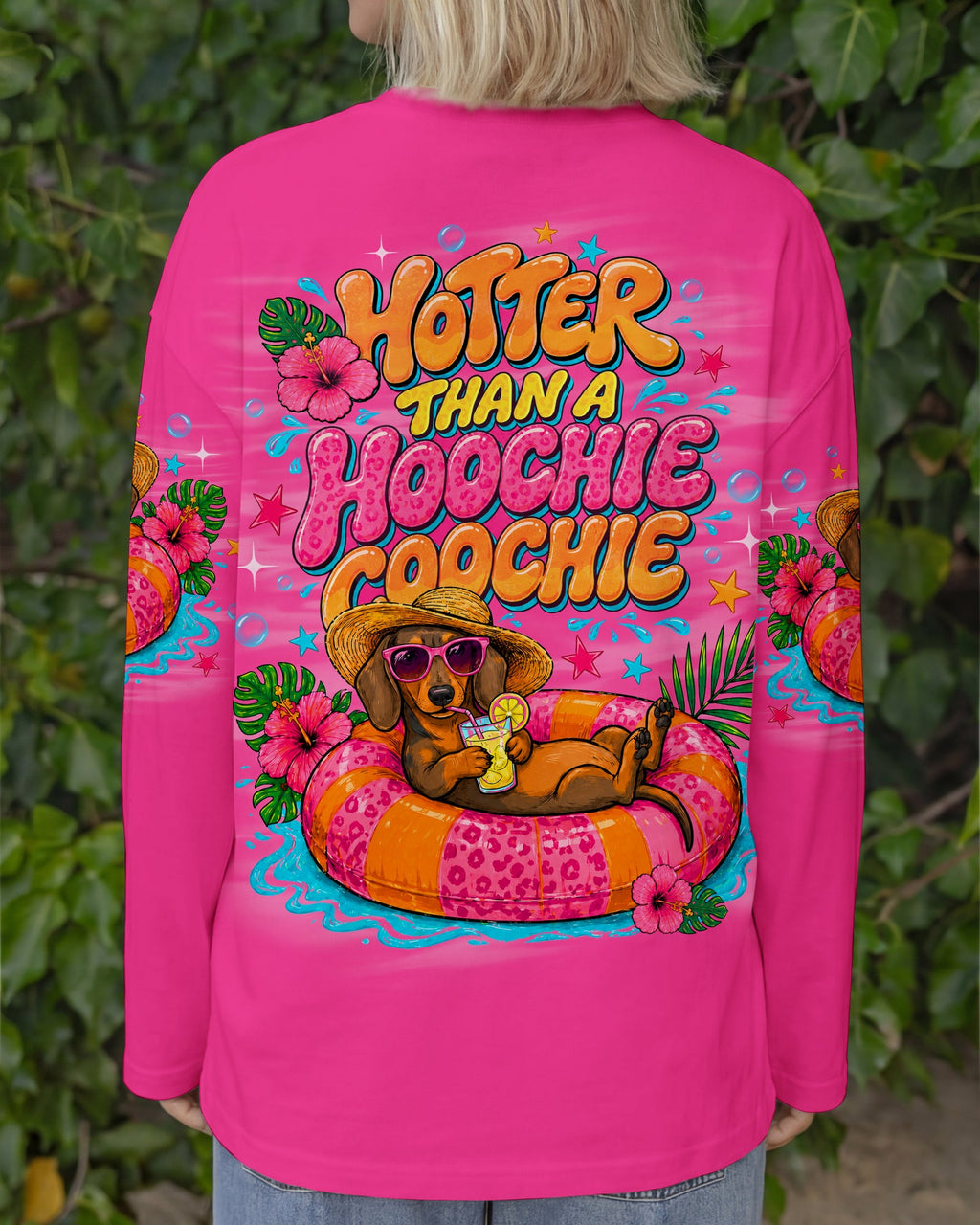 HOTTER THAN A HOOCHIE COOCHIE DACHSHUND DOG ALL OVER PRINT - TLNO1805262
