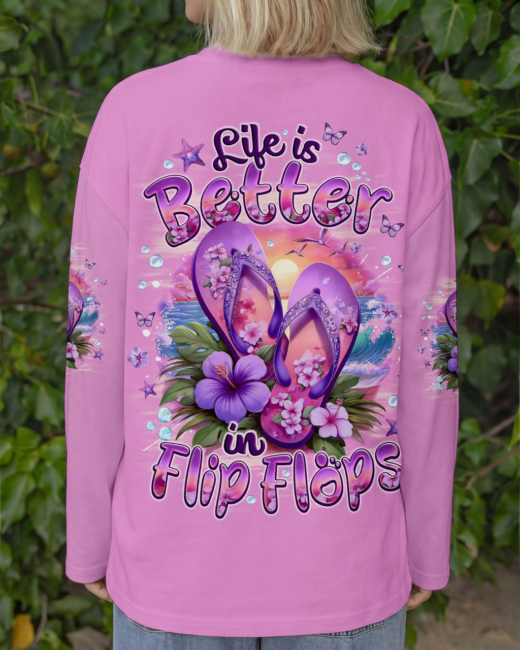 LIFE IS BETTER IN FLIP FLOPS ALL OVER PRINT - TYQY0704262