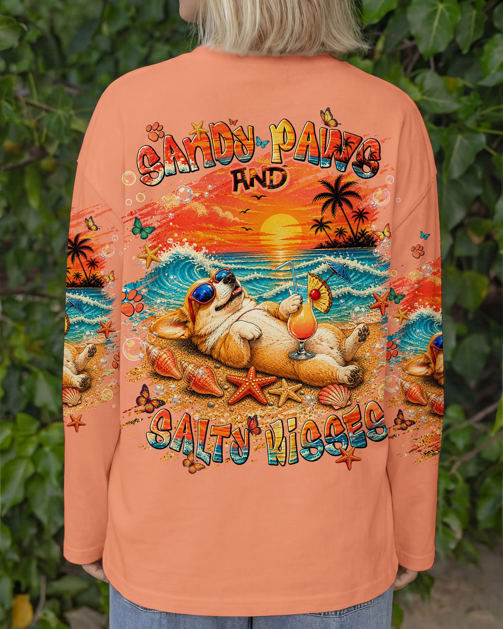 SANDY PAWS AND SALTY KISSES CORGI DOG ALL OVER PRINT  - TLNT1805263