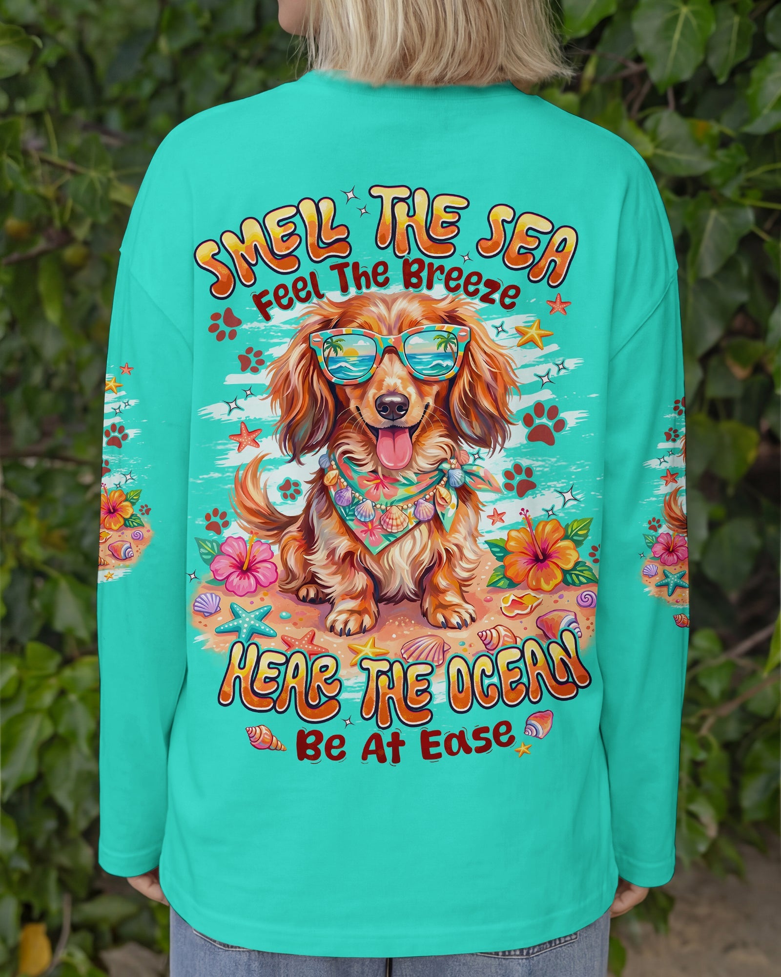SMELL THE SEA DACHSHUND LONG HAIR DOG ALL OVER PRINT - TYPQ0906263