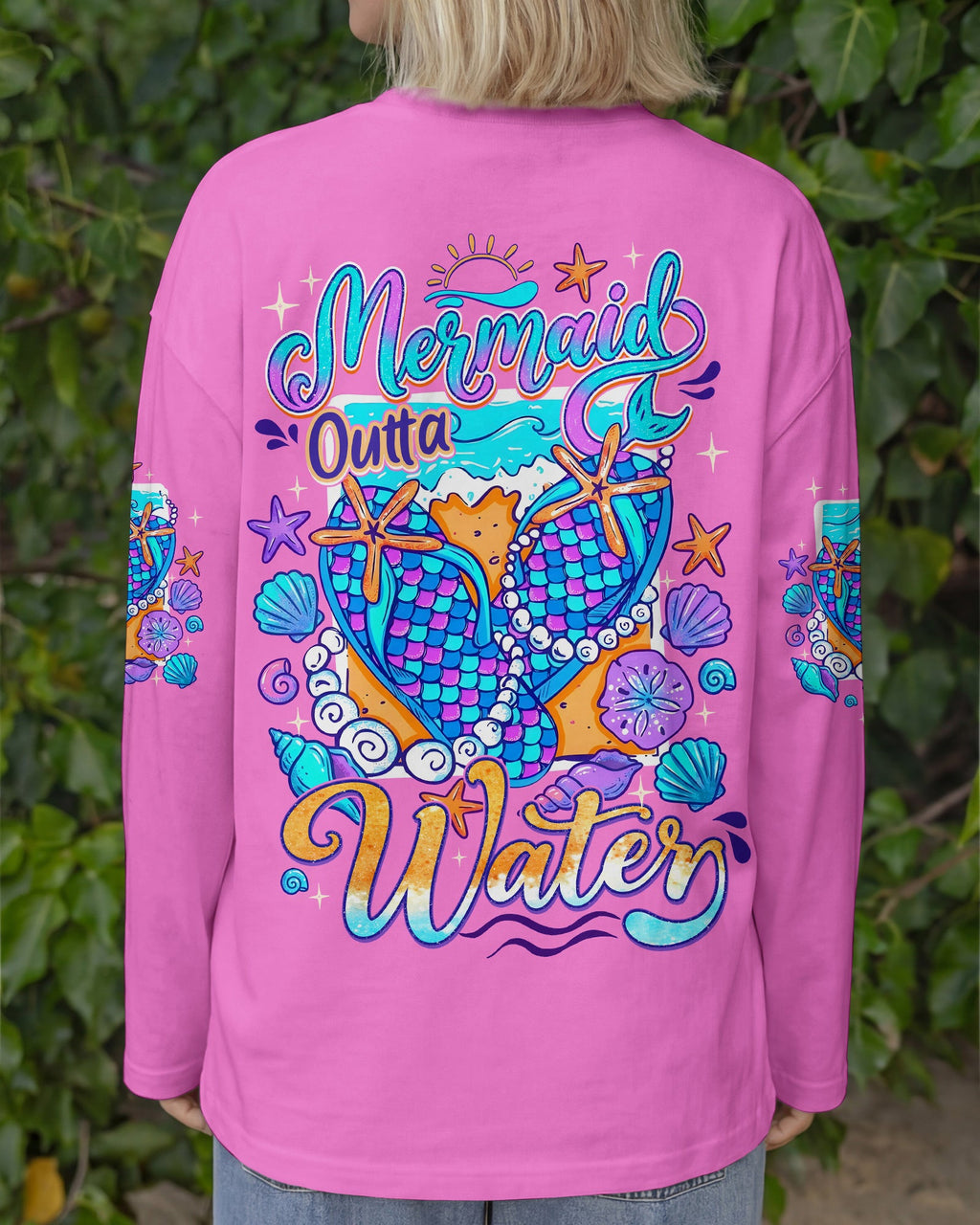 MERMAID OUTTA WATER FLIP FLOPS ALL OVER PRINT - TYQY0106262