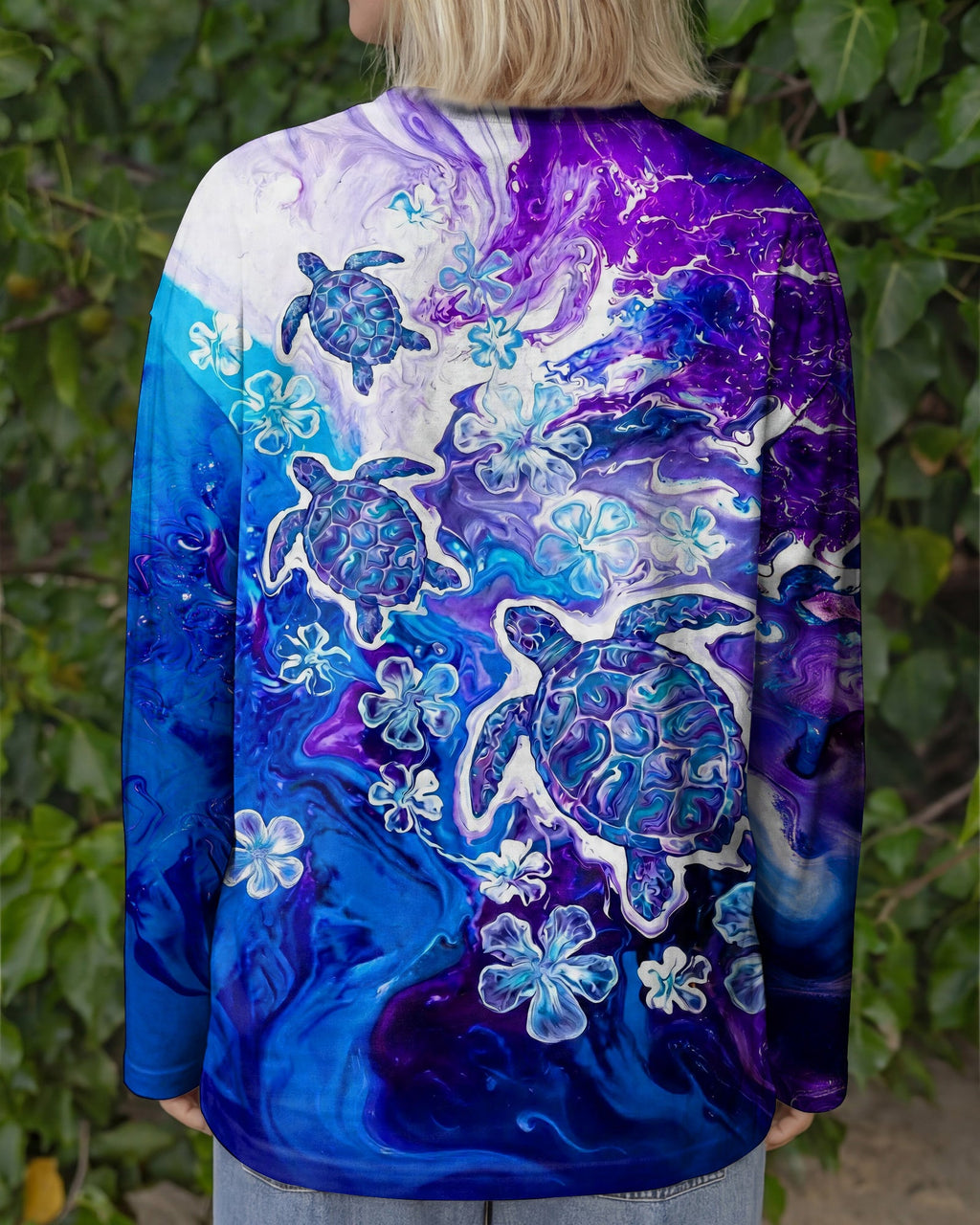 BLUE PURPLE OCEAN TURTLES ALL OVER PRINT - TYLN1806261