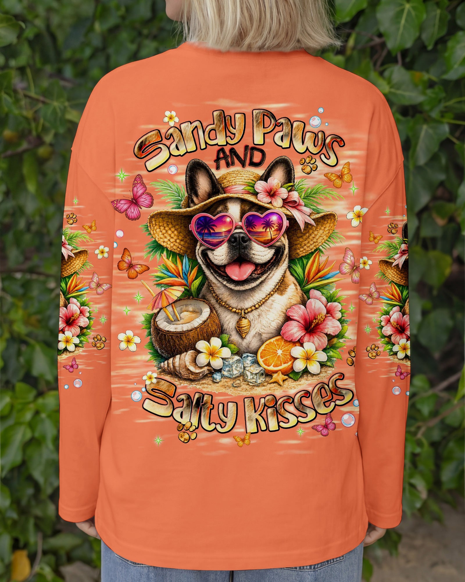 SANDY PAWS AND SALTY KISSES FRENCH BULLDOG ALL OVER PRINT - TLNT1905261