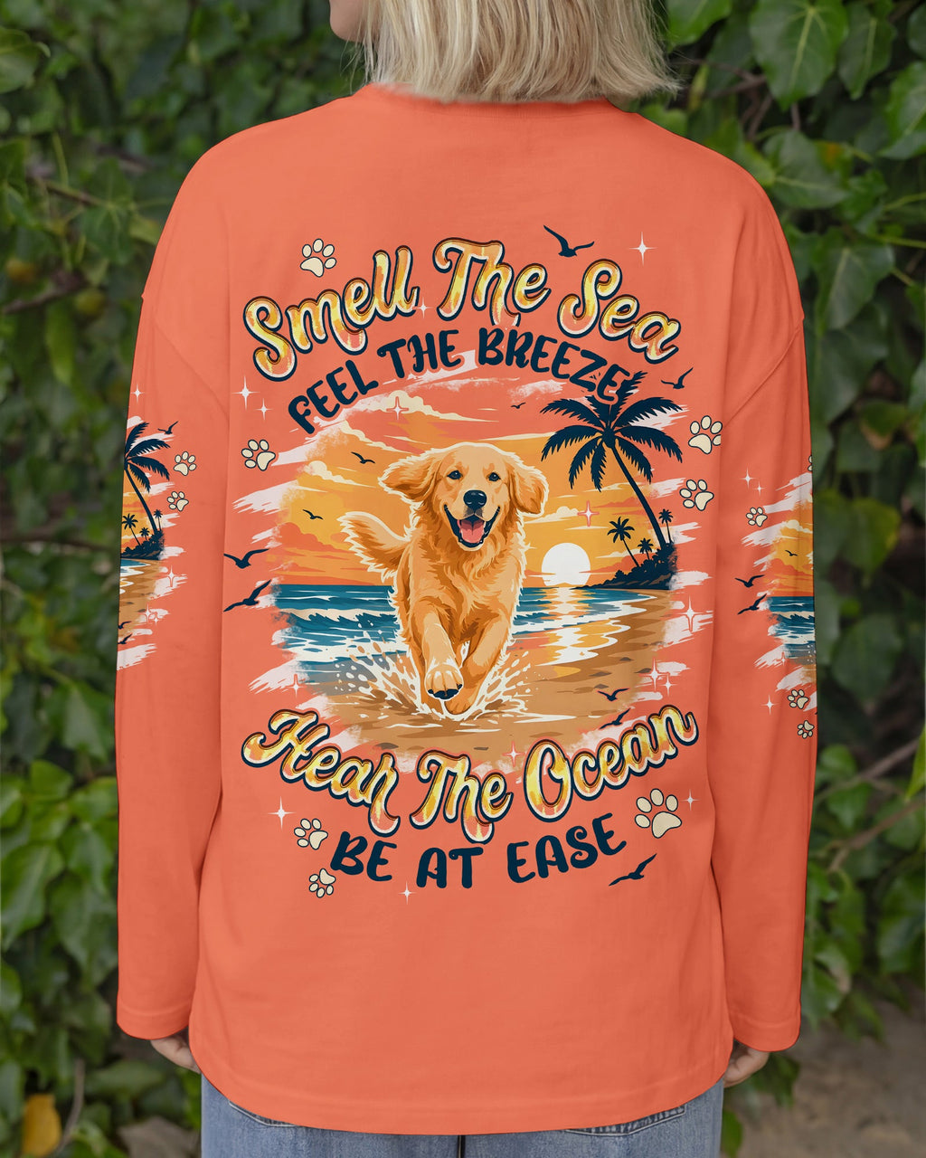 SMELL THE SEA GOLDEN RETRIEVER BEACH DOG ALL OVER PRINT - TYPQ1806261