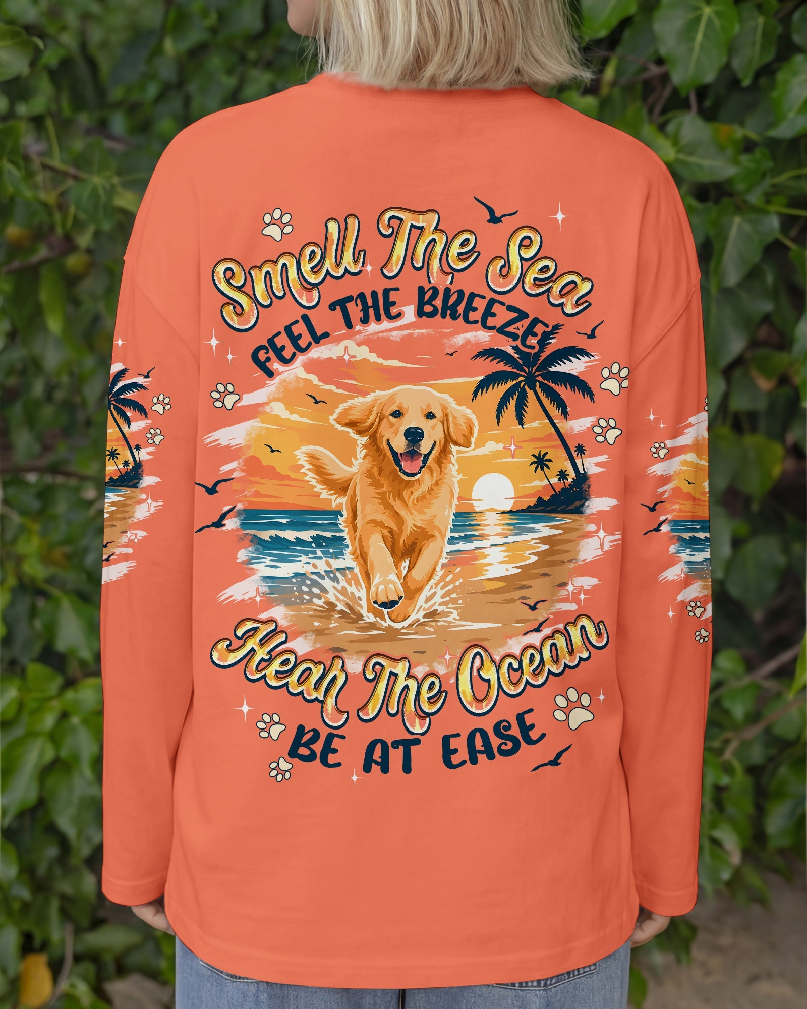SMELL THE SEA GOLDEN RETRIEVER BEACH DOG ALL OVER PRINT - TYPQ1806261