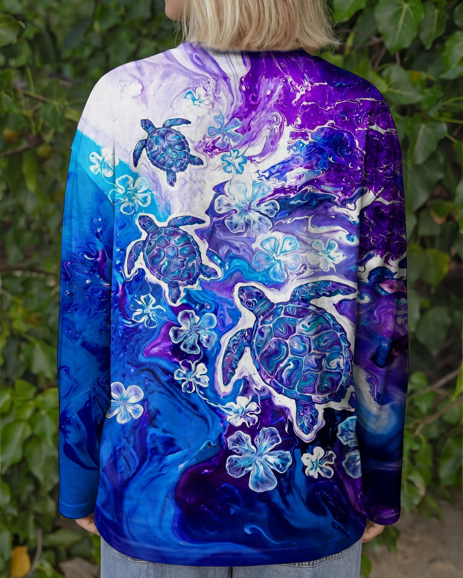 BLUE PURPLE OCEAN TURTLES ALL OVER PRINT - TYLN1806261