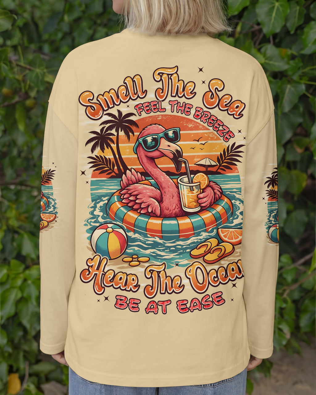 SMELL THE SEA FEEL THE BREEZE FLAMINGO ALL OVER PRINT - TYPQ1404262