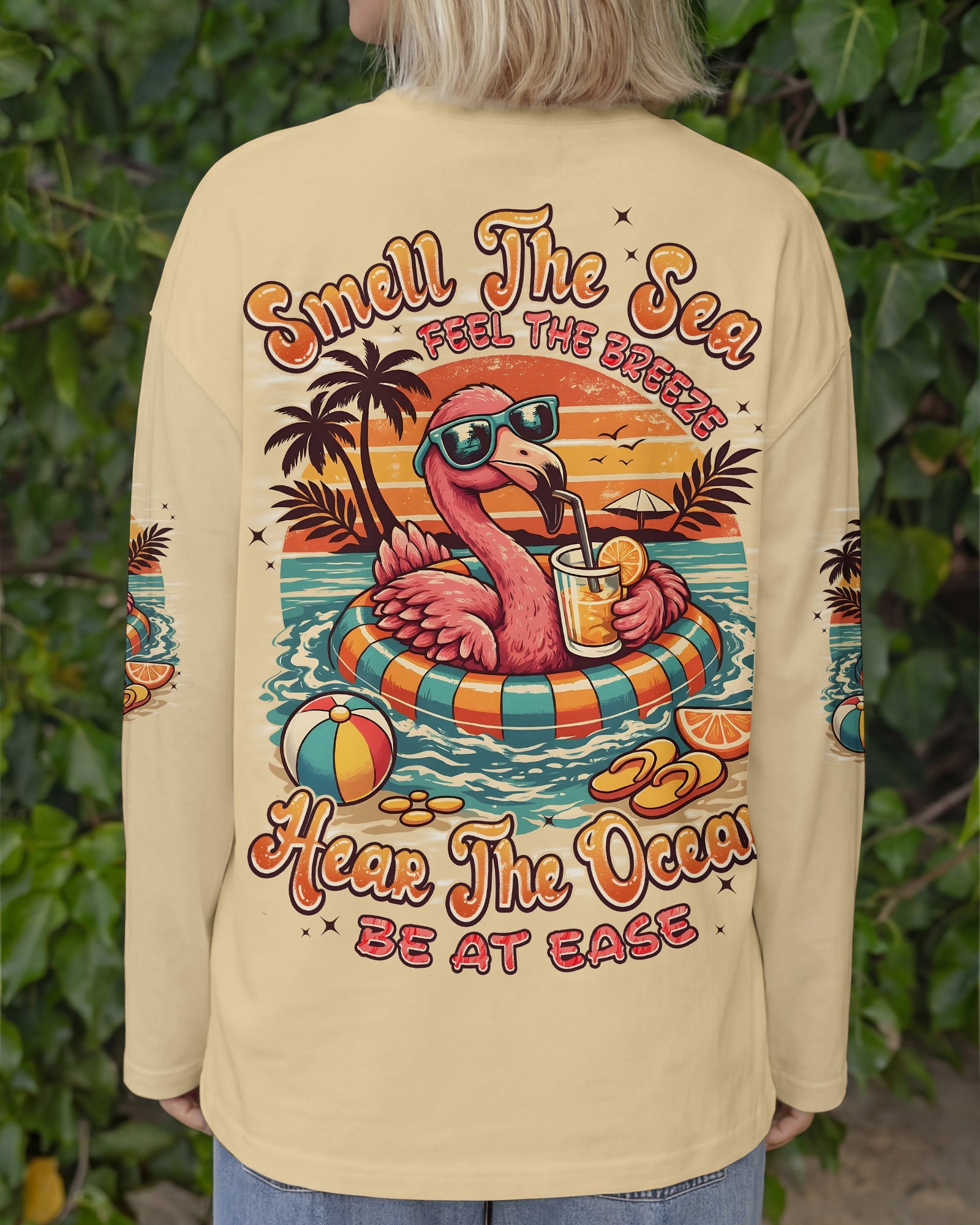 SMELL THE SEA FEEL THE BREEZE FLAMINGO ALL OVER PRINT - TYPQ1404262