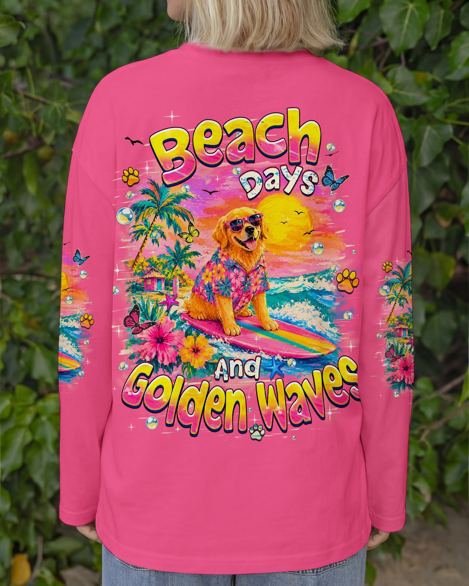 BEACH DAYS & GOLDEN WAVES GOLDEN RETRIEVER ALL OVER PRINT - TLHN2605261