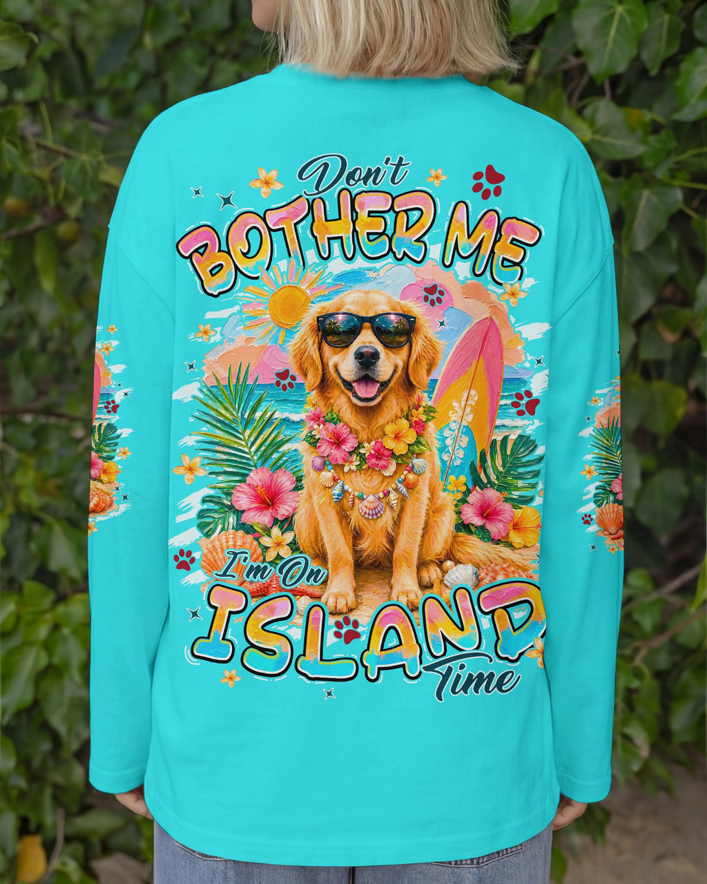 I'M ON ISLAND TIME GOLDEN RETRIEVER DOG ALL OVER PRINT - TYPQ1206263