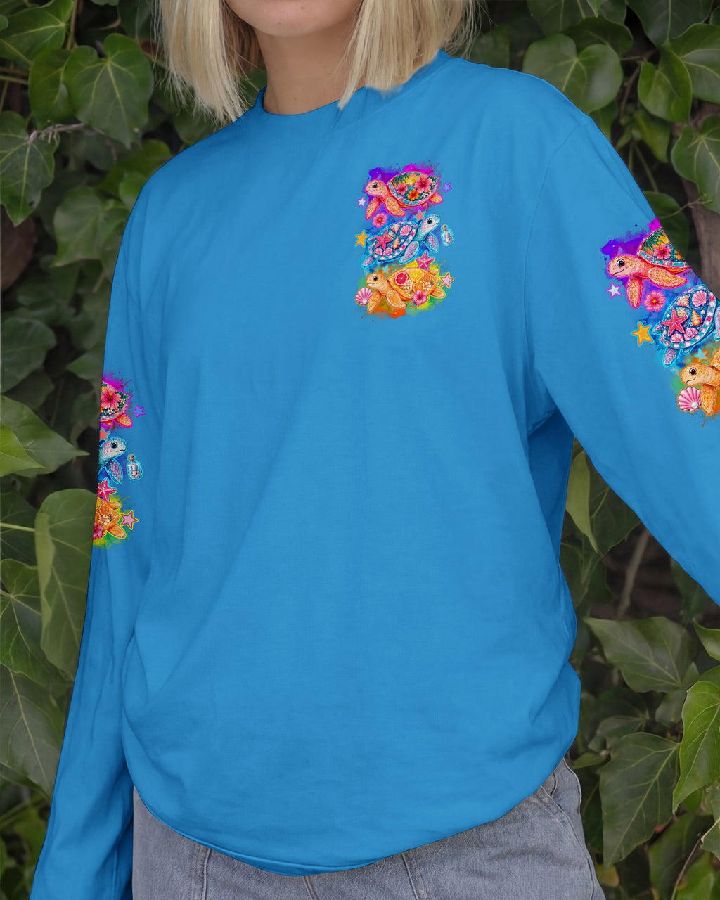 SMELL THE SEA FEEL THE BREEZE TURTLE ALL OVER PRINT - TYQY1505262