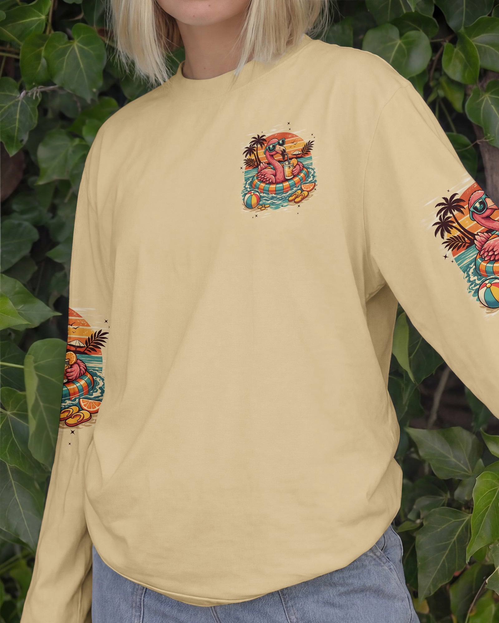 SMELL THE SEA FEEL THE BREEZE FLAMINGO ALL OVER PRINT - TYPQ1404262