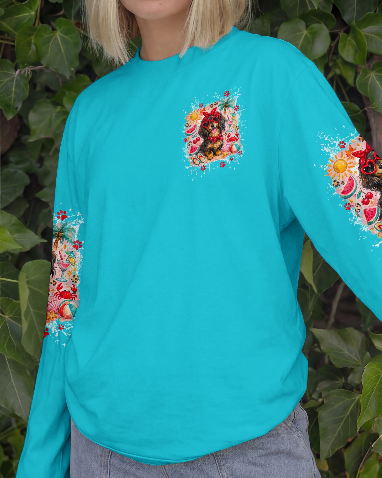 SANDY PAWS AND SALTY KISSES DACHSHUND ALL OVER PRINT - TYPQ2505262