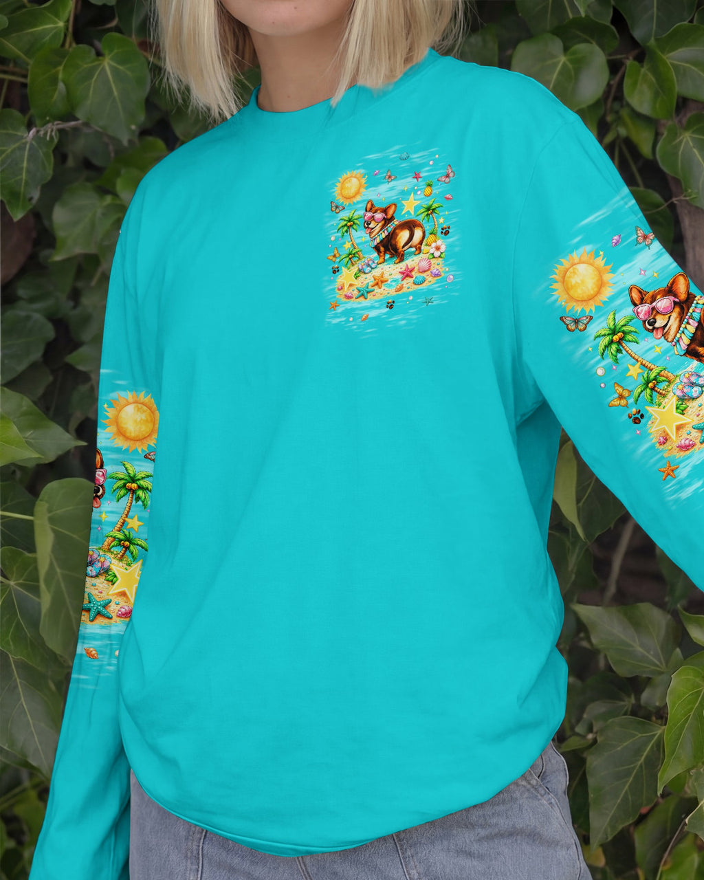 SUN'S OUT BUNS OUT CORGI  DOG ALL OVER PRINT   - TLNT0906252