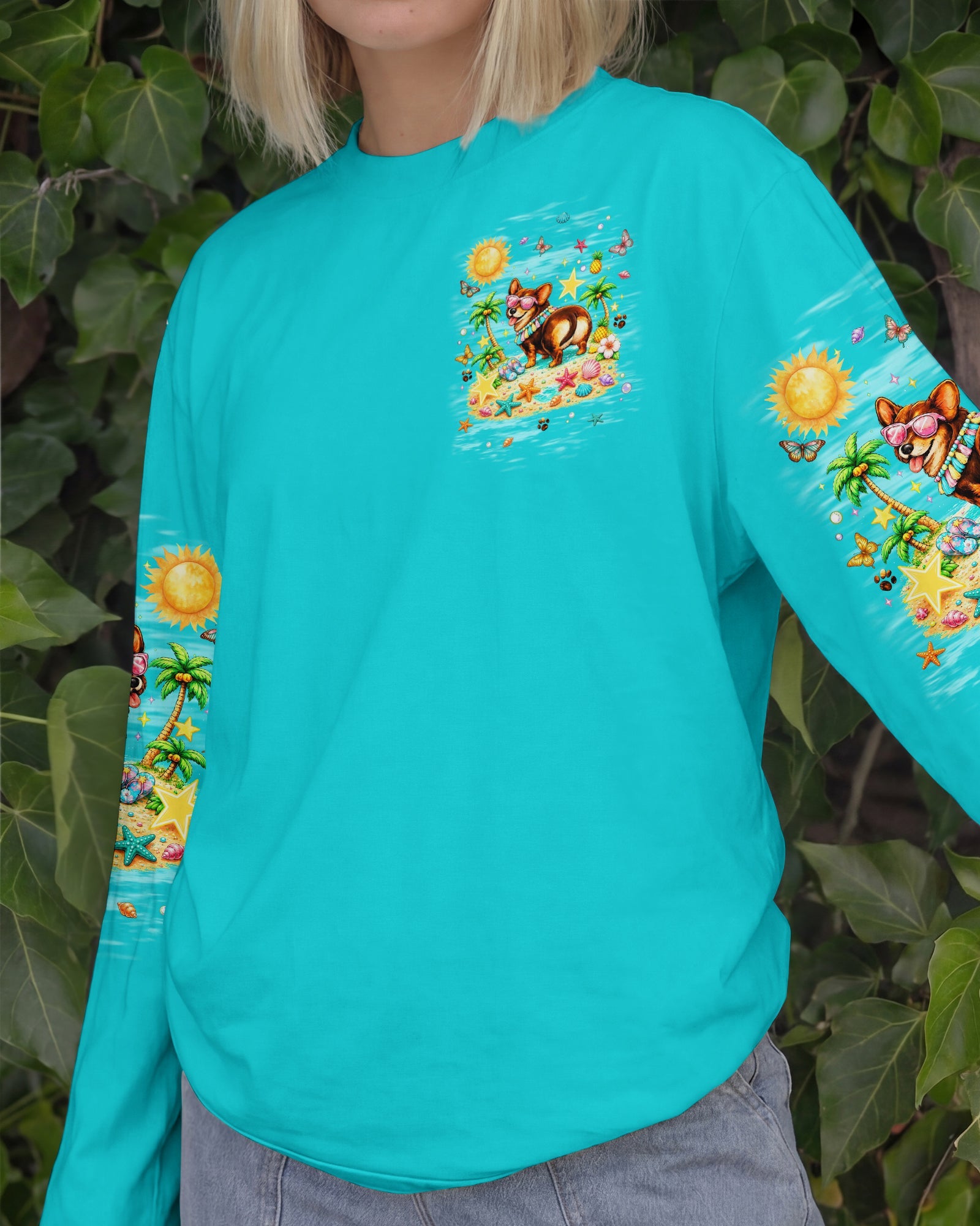 SUN'S OUT BUNS OUT CORGI  DOG ALL OVER PRINT   - TLNT0906252