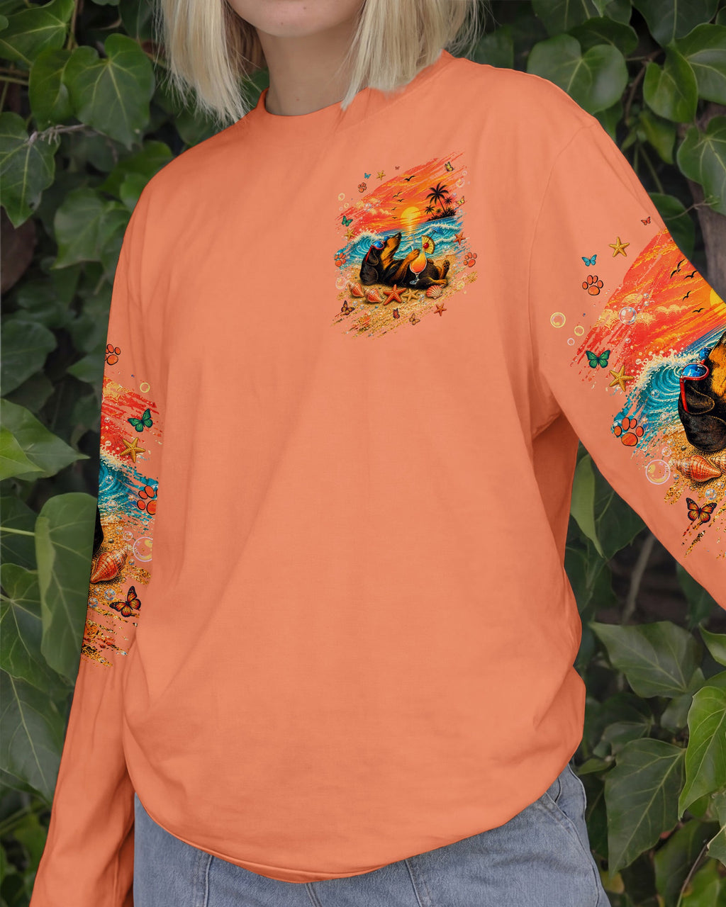 SANDY PAWS AND SALTY KISSES DACHSHUND DOG  ALL OVER PRINT  - TLNT0605263