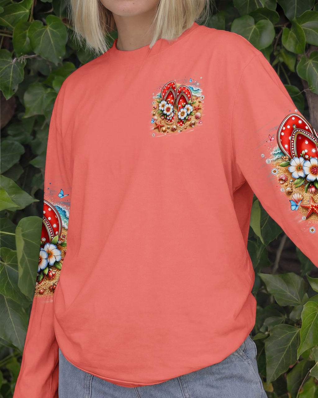 LIFE IS BETTER IN FLIP-FLOPS AND SANDY TOES ALL OVER PRINT   - TLHN1505263