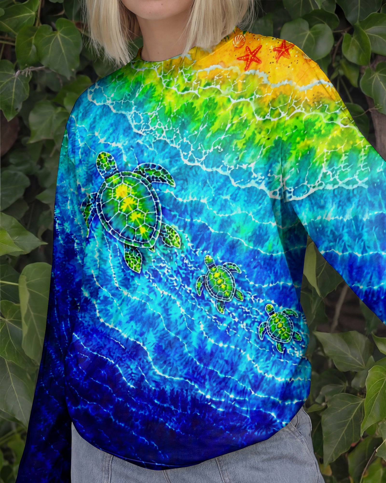 SEA TURTLES TROPICAL BEACH BURST ALL OVER PRINT  - TLTW2206262