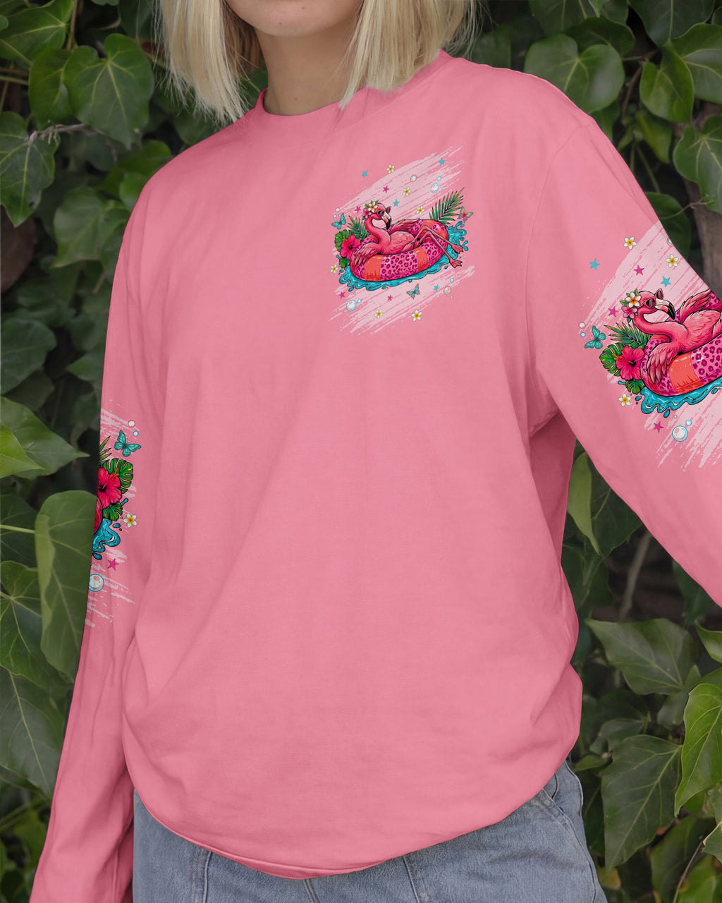 HOTTER THAN A HOOCHIE COOCHIE FLAMINGO ALL OVER PRINT  - TLNT0705264