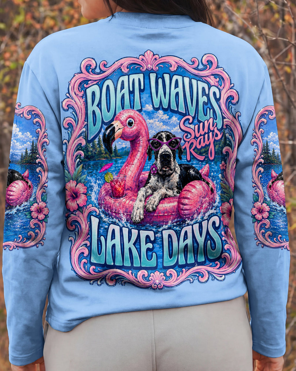 FLAMINGO FLOAT LAKE GREAT DANE DOG SUMMER ALL OVER PRINT – RI2205261
