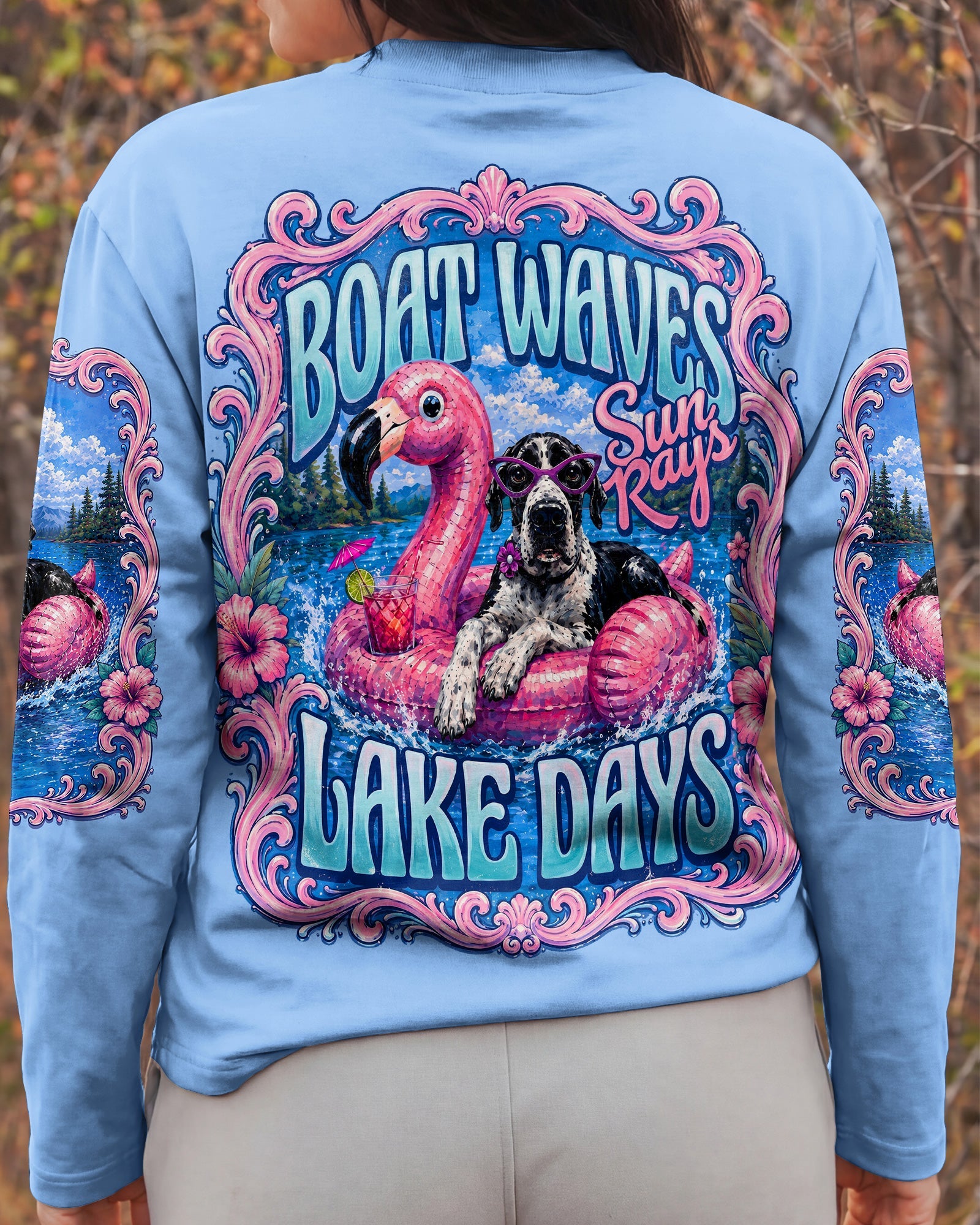 FLAMINGO FLOAT LAKE GREAT DANE DOG SUMMER ALL OVER PRINT – RI2205261