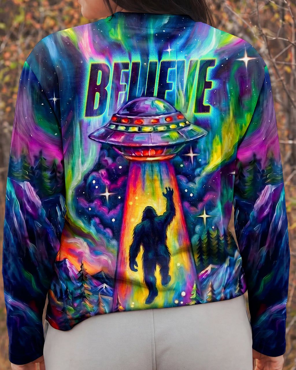 BELIEVE BIGFOOT UFO ABDUCTION ALL OVER PRINT - RI1305261