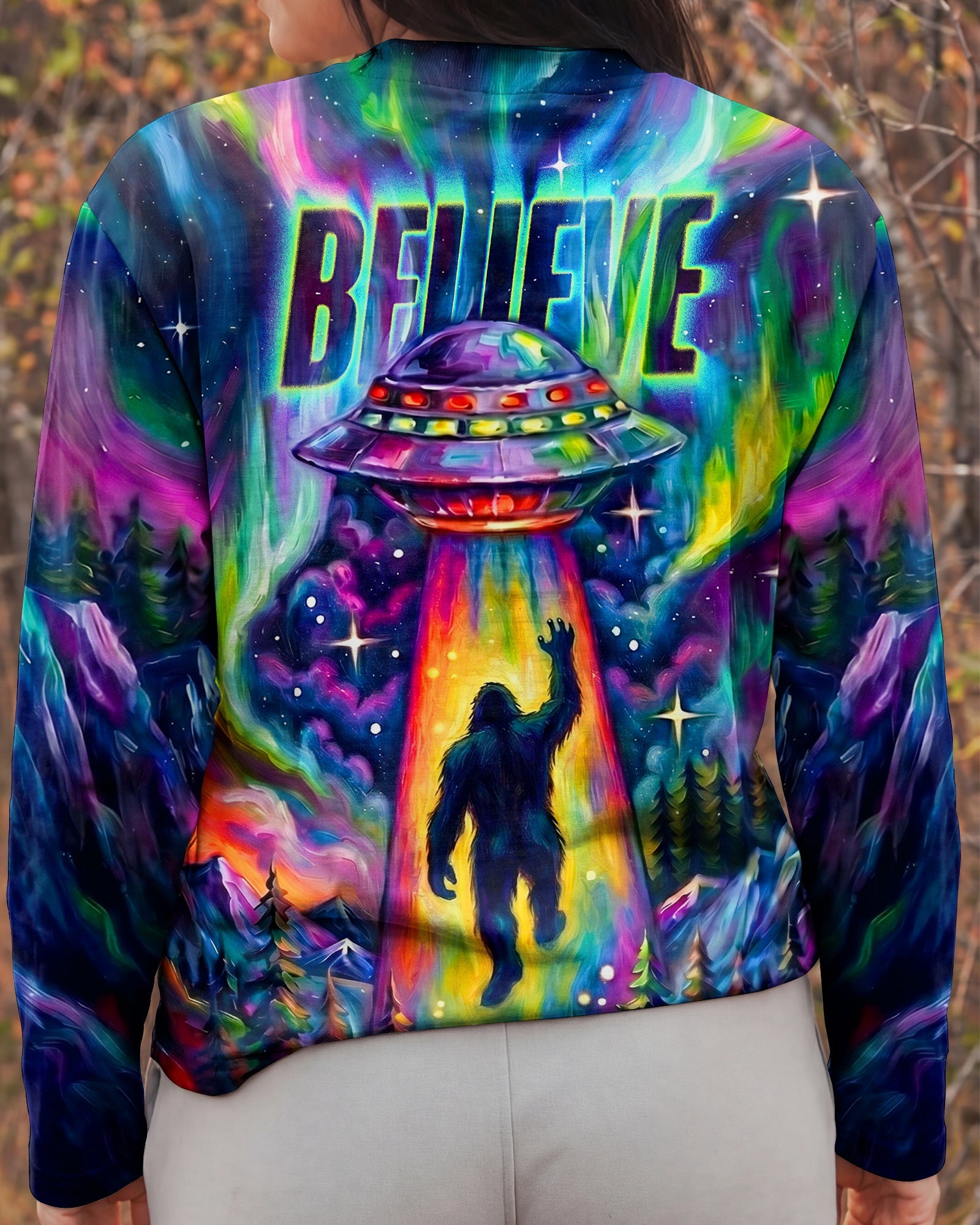 BELIEVE BIGFOOT UFO ABDUCTION ALL OVER PRINT - RI1305261