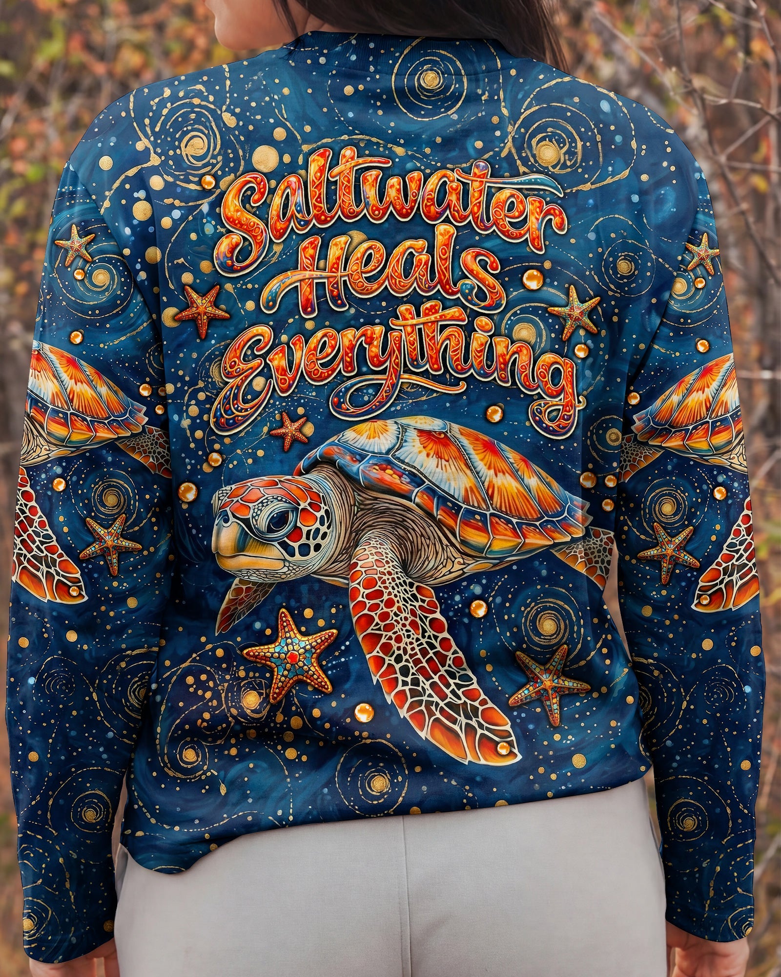 SALTWATER HEALS EVERYTHING TURTLE ALL OVER PRINT  - TLNT1304262