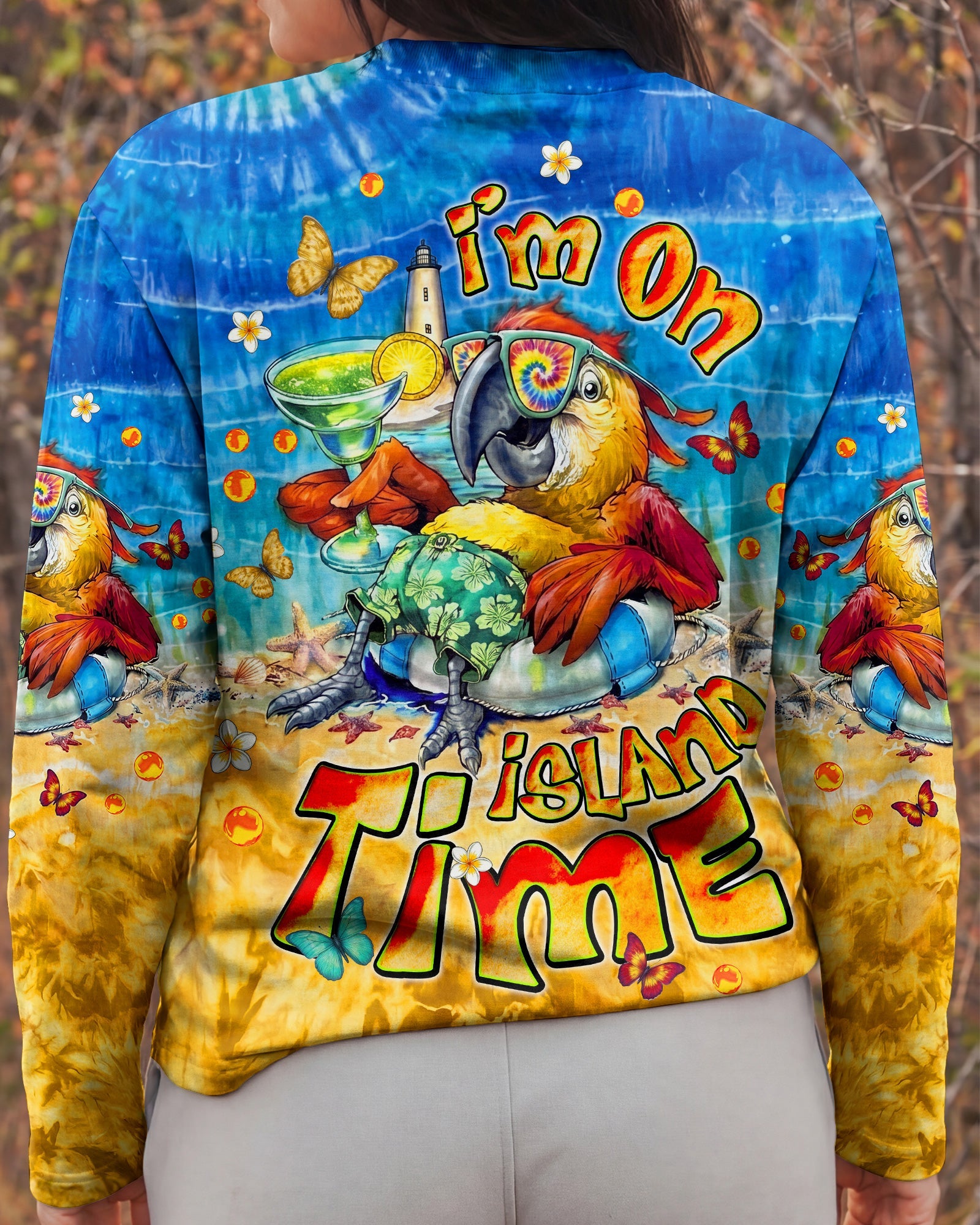 I'M ON ISLAND TIME PARROT ALL OVER PRINT - TLNT0805262
