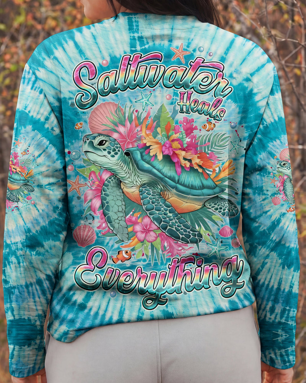 SALTWATER HEALS EVERYTHING TURTLE ALL OVER PRINT - TYQY0904261