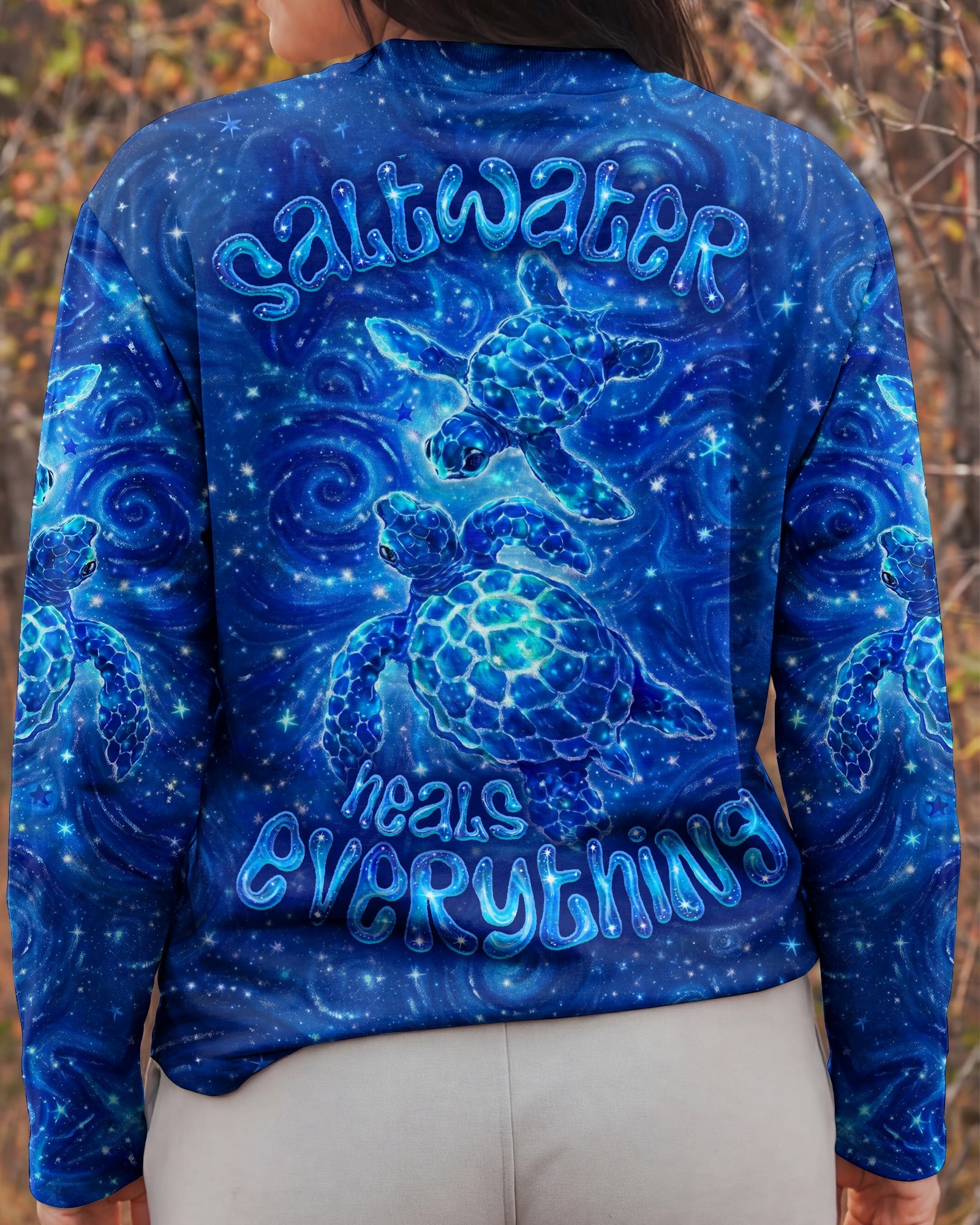SALTWATER HEALS EVERYTHING TURTLE ALL OVER PRINT  - TLNO1504261
